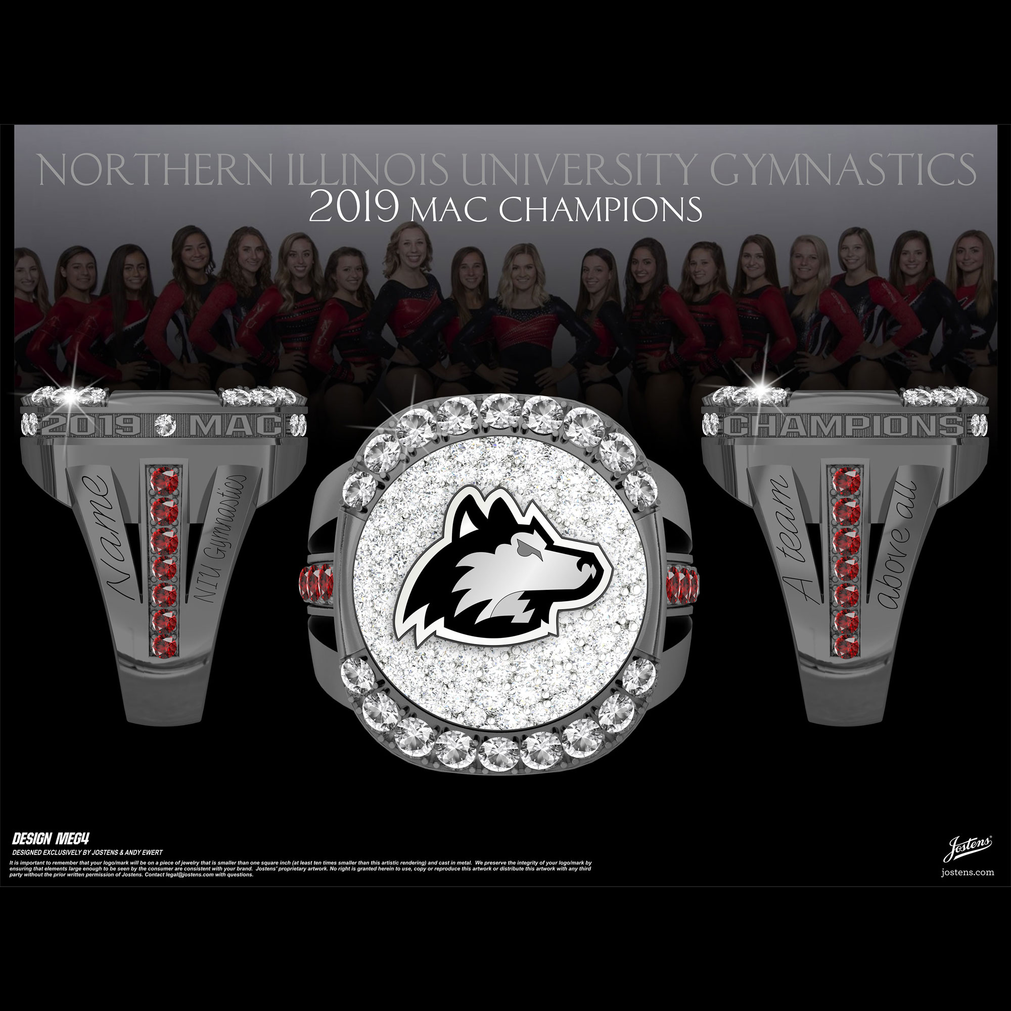 Northern Illinois University Women's Gymnastics 2019 MAC Championship Ring