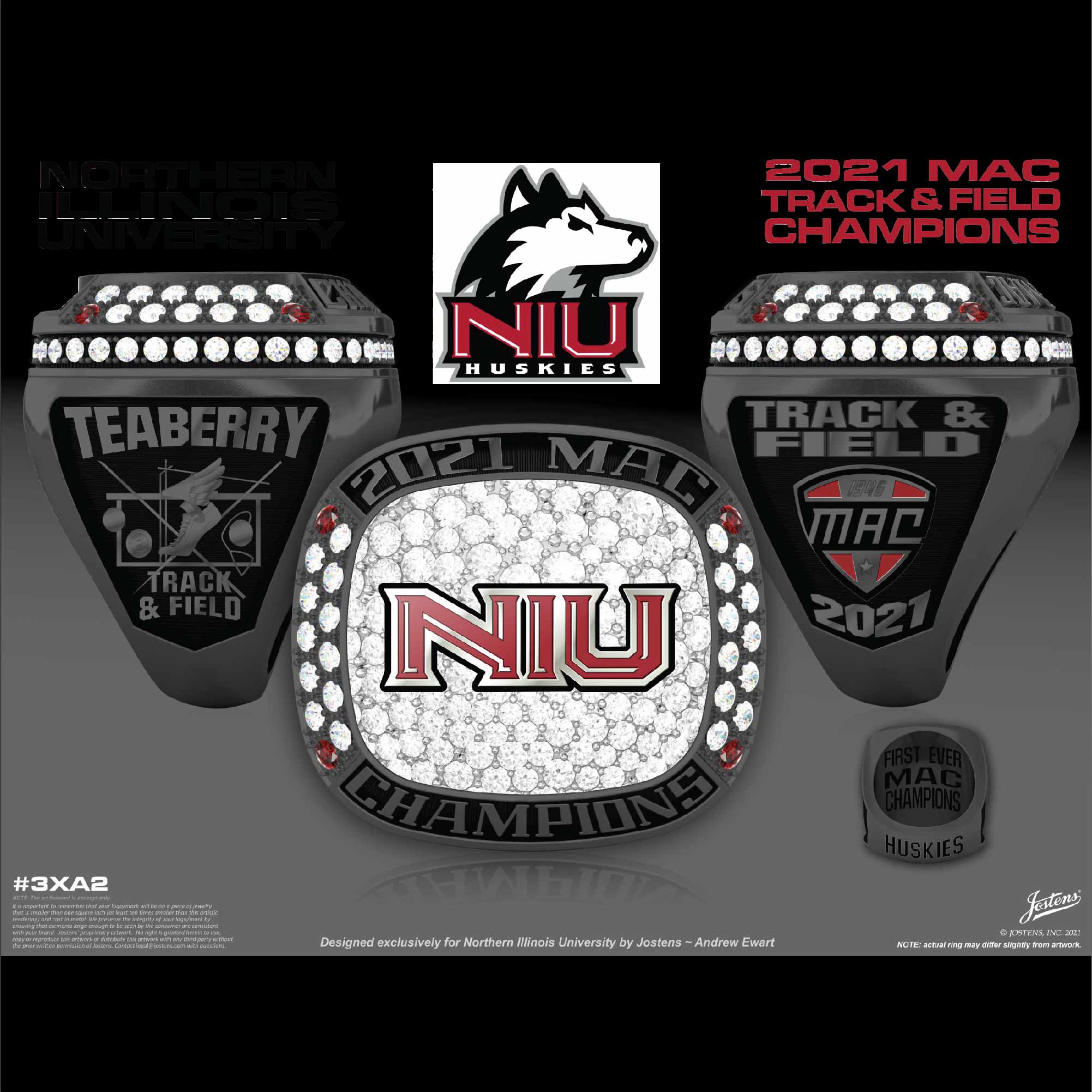 Northern Illinois University Women's Track & Field 2021 MAC Championship Ring