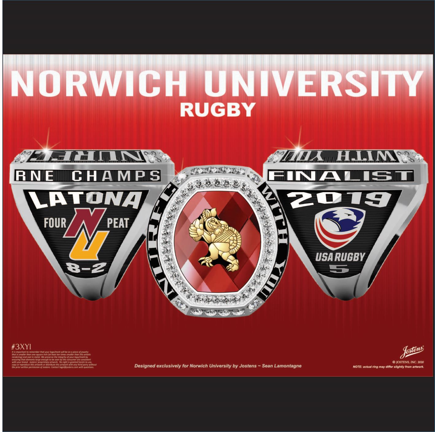 Norwich University Men's Rugby 2019 RNE Championship Ring