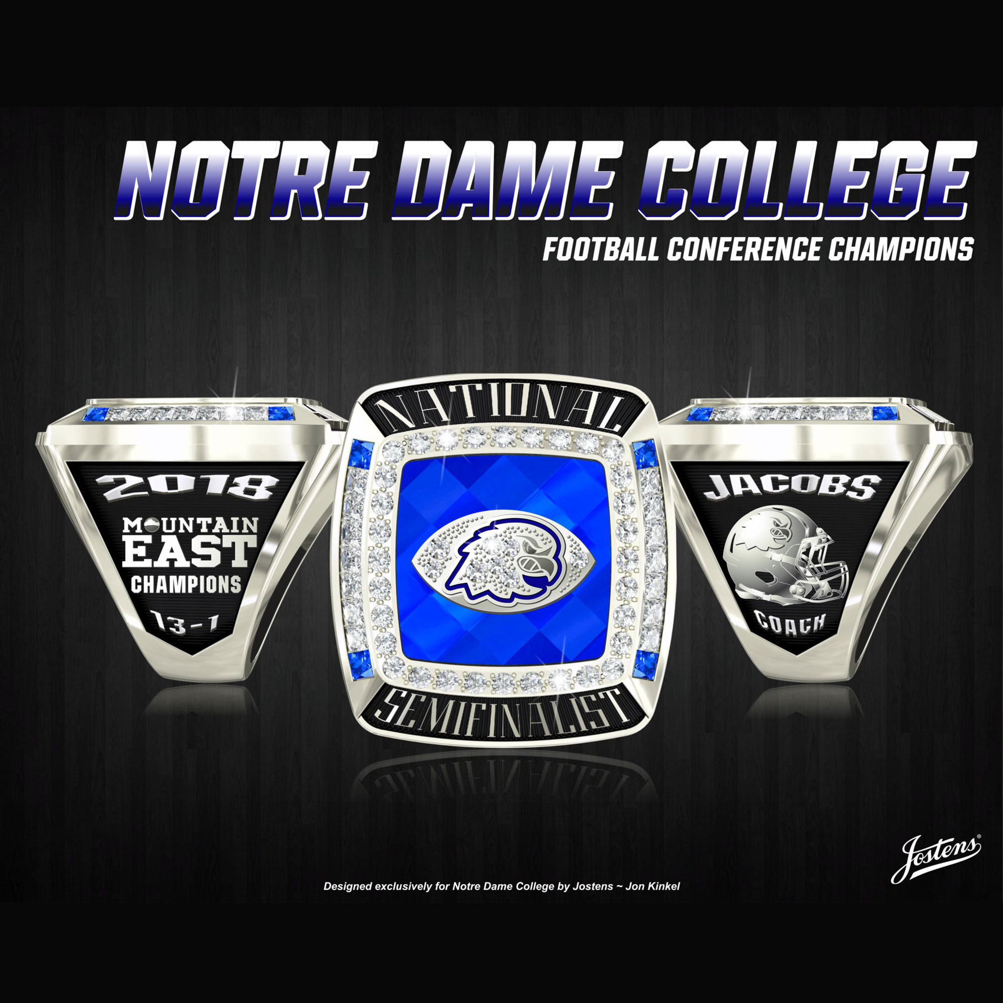 Notre Dame College Men's Football 2018 Mountain East Championship Ring
