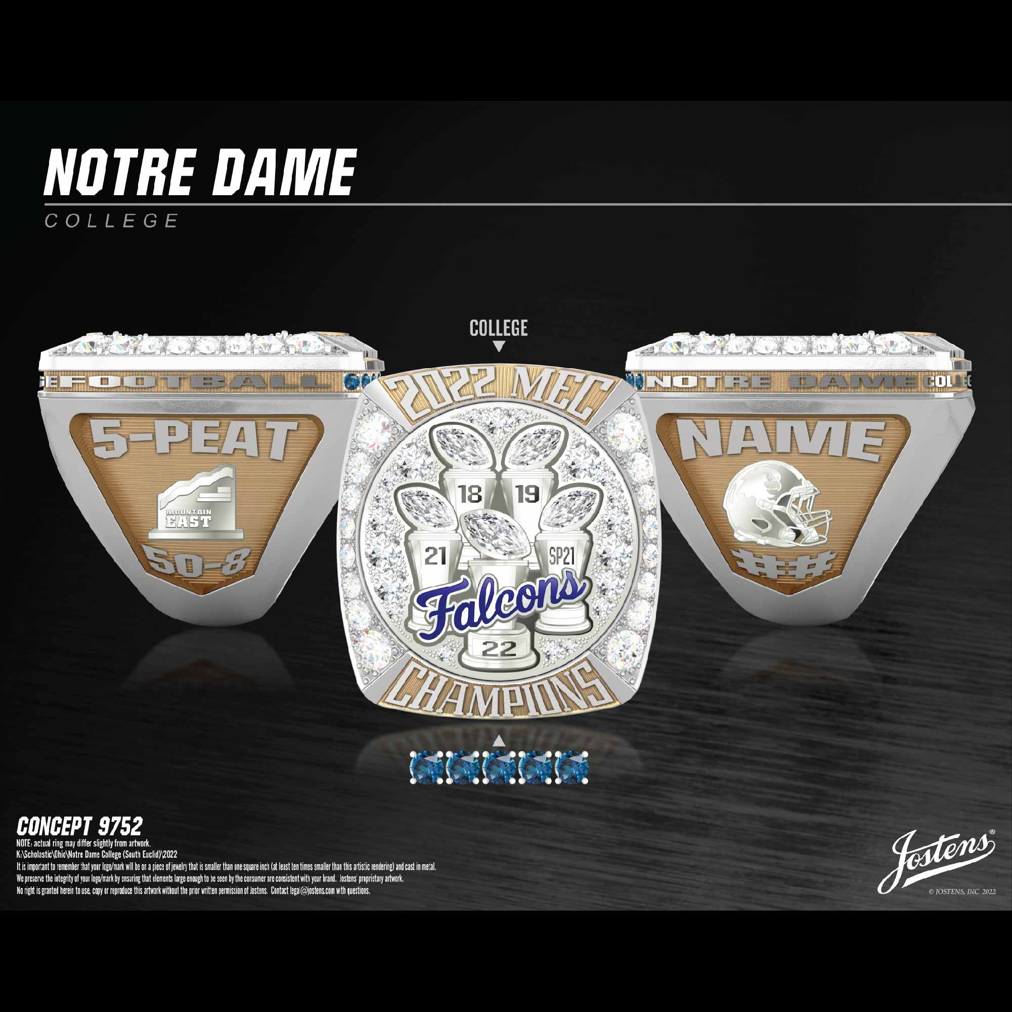 Notre Dame College Football 2022 MEC Championship Ring