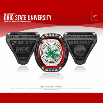 Ohio State University Coed Fencing 2017 National Runner Up Championship Ring