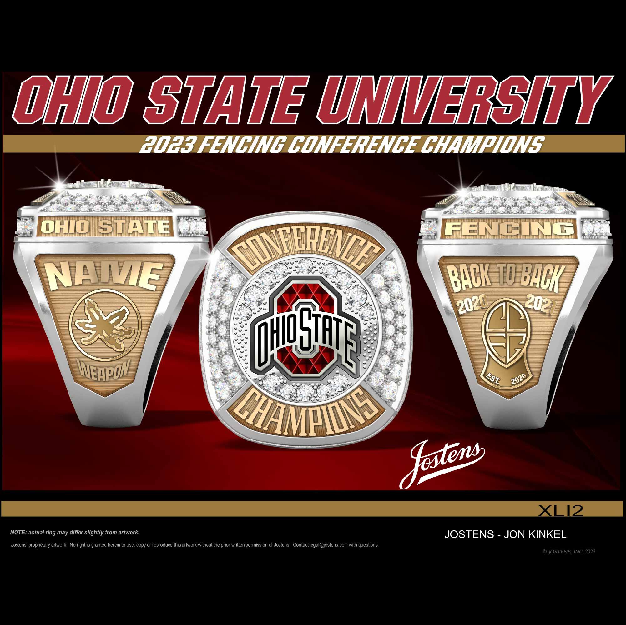 Ohio State University Fencing 2023 Conference Championship Ring