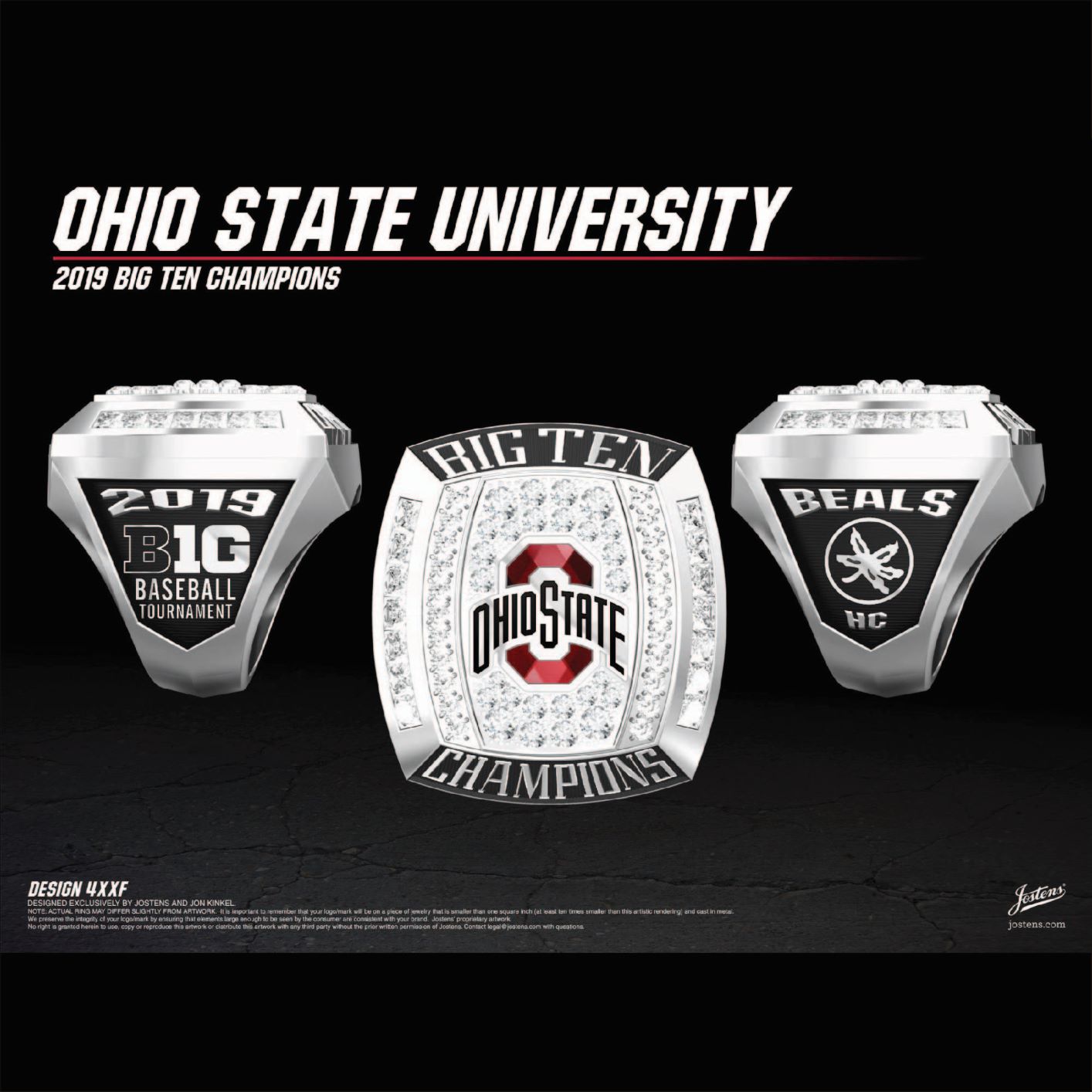Ohio State University Men's Baseball 2019 Big Ten Championship Ring