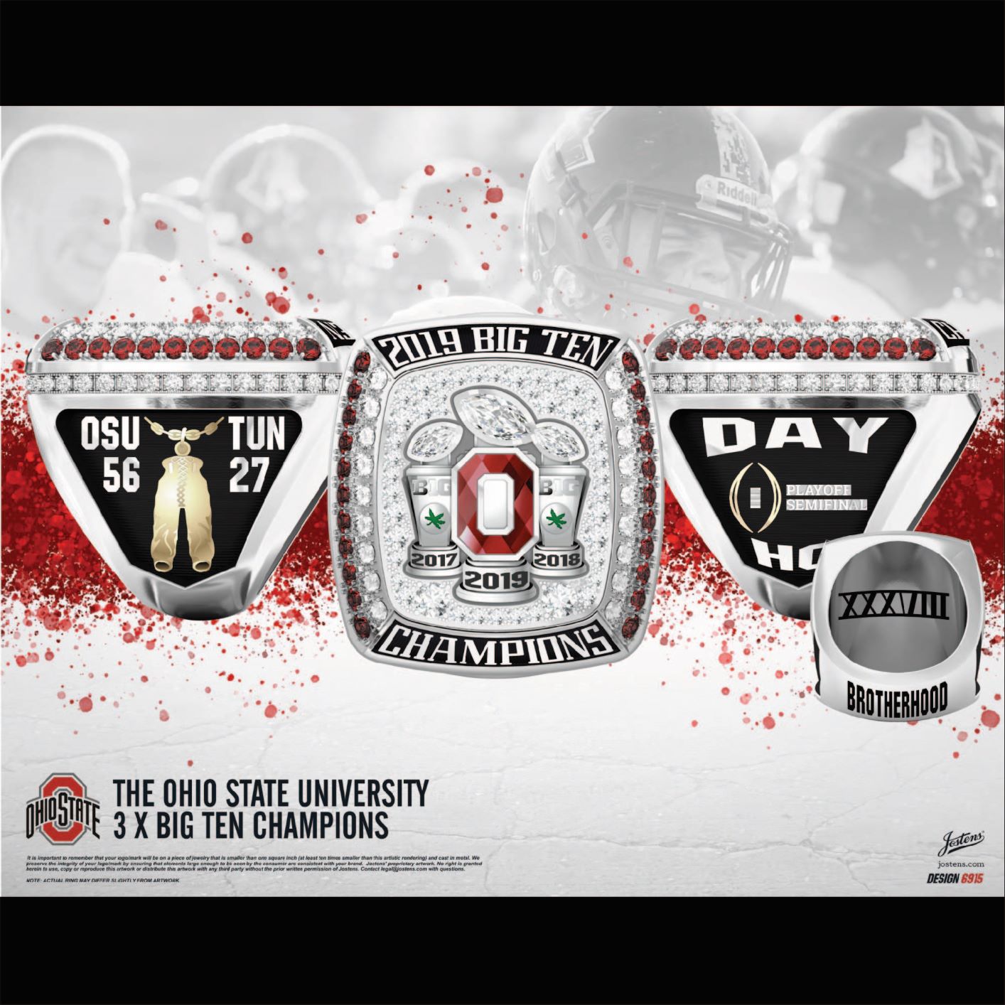 Ohio State University Men's Football 2019 Big Ten Championship Ring
