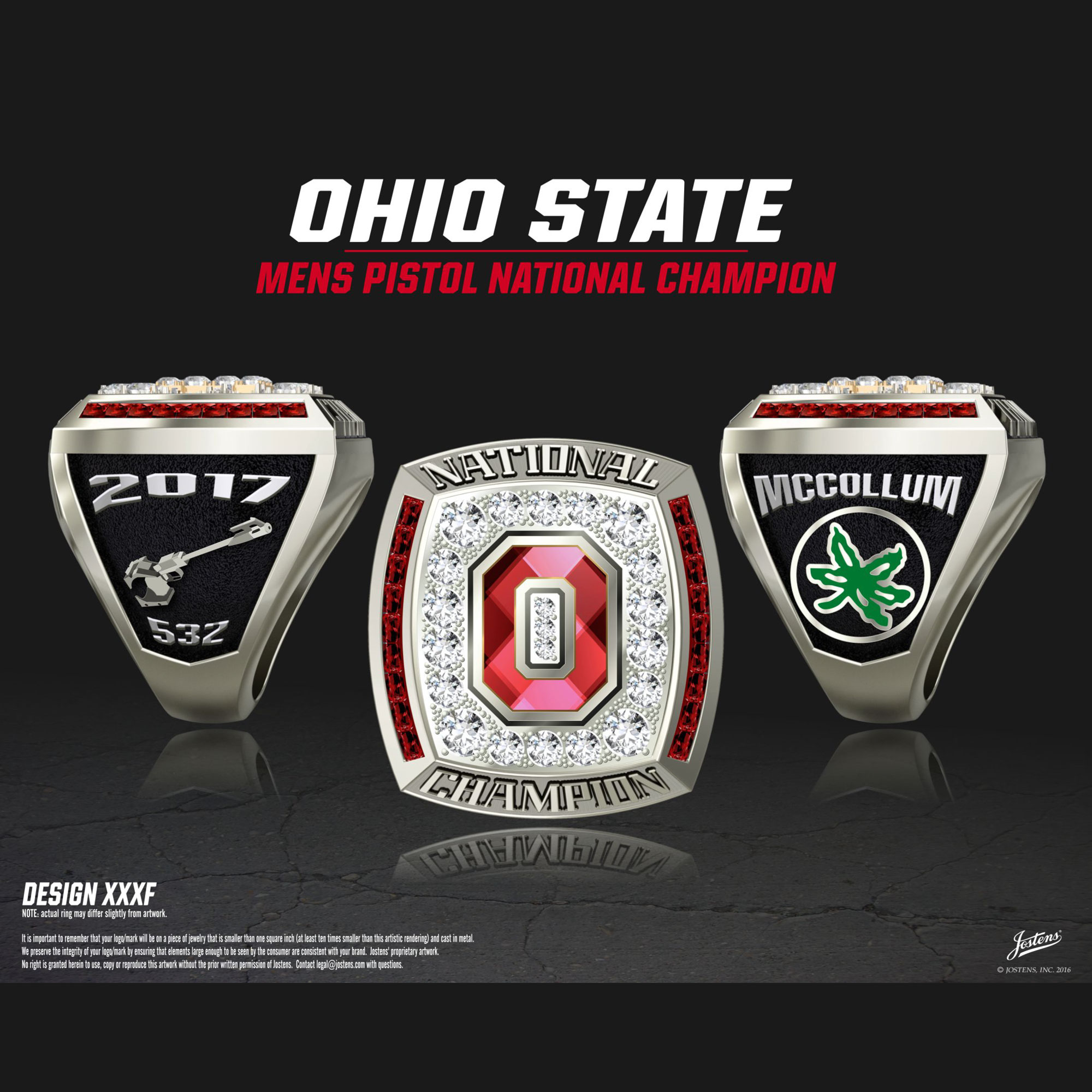 Ohio State University Men's Pistol 2017 National Championship Ring