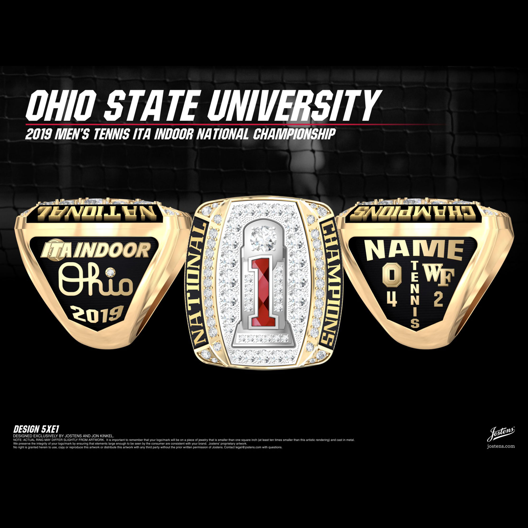 Ohio State University Men's Tennis 2019 National Championship Ring