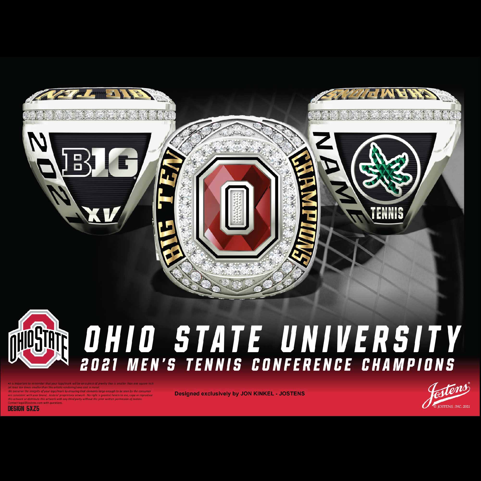 Ohio State University Men's Tennis 2021 Big Ten Championship Ring