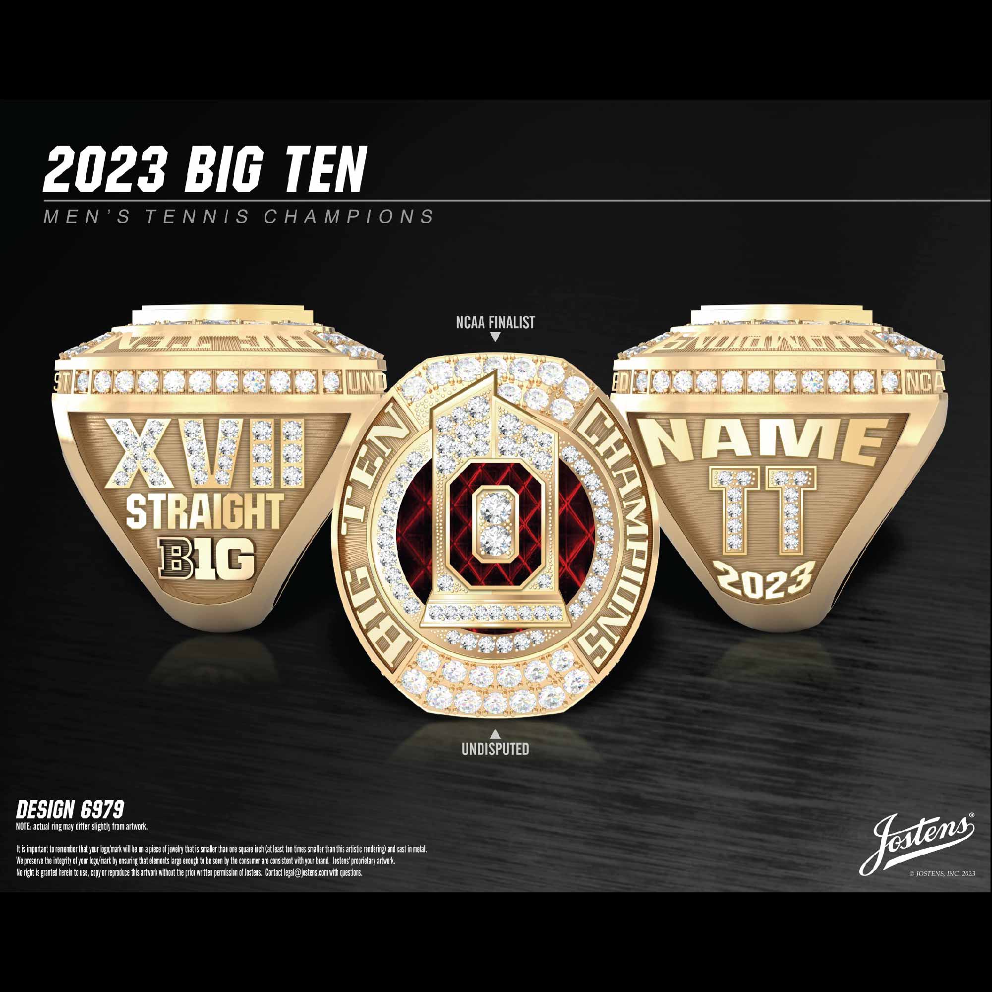 Ohio State University Men's Tennis 2023 Big Ten Championship Ring