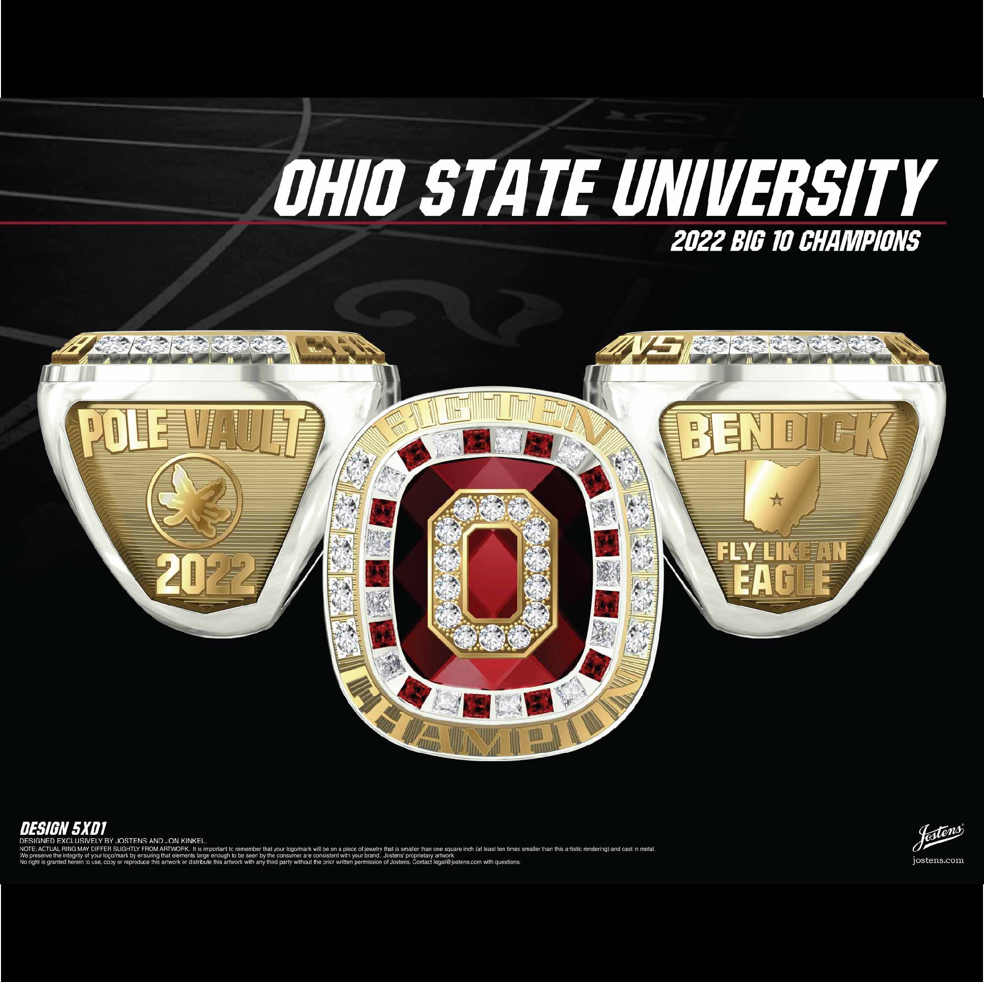 Ohio State University Men's Track And Field 2022 Big Ten Championship Ring