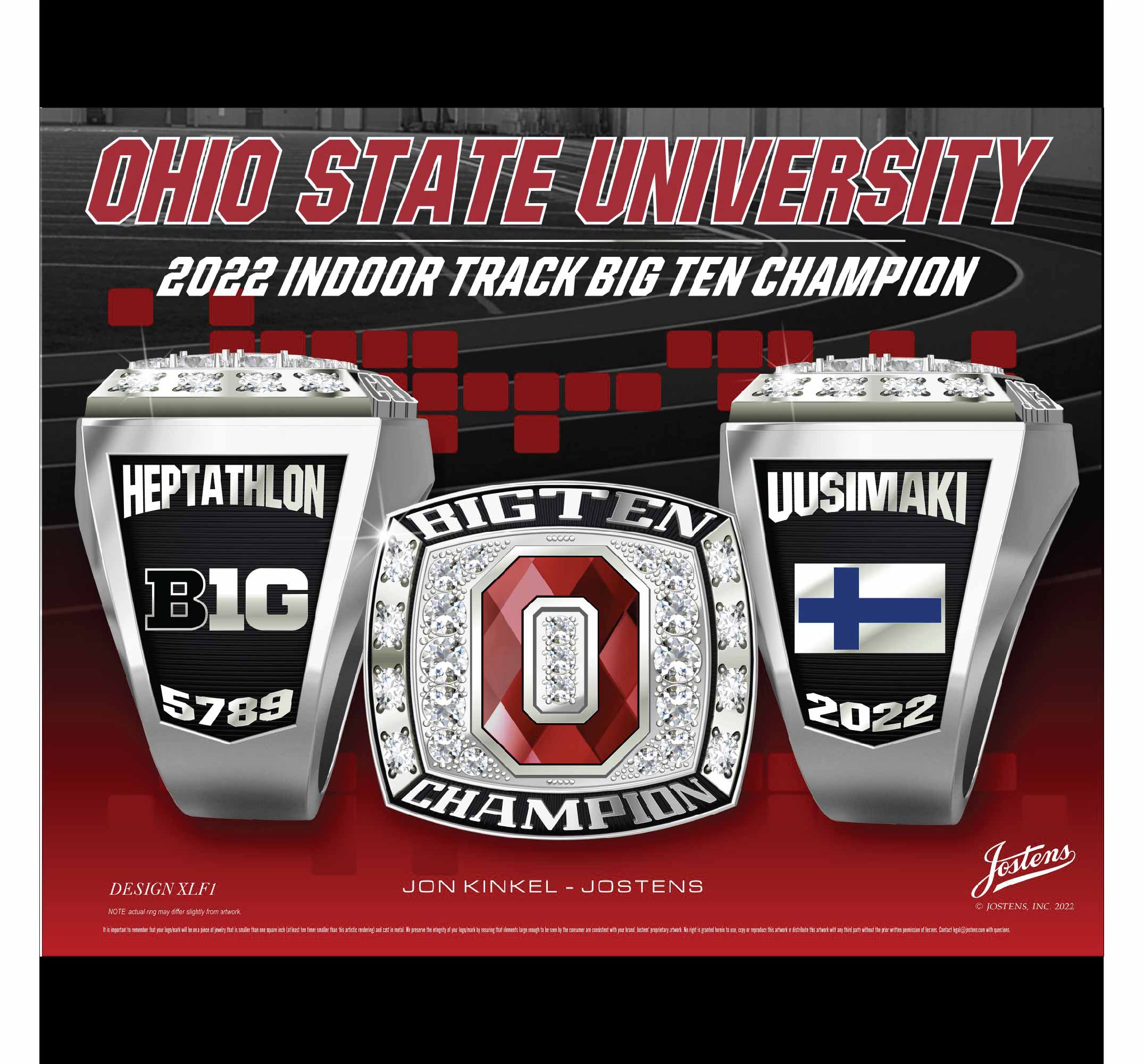 Ohio State University Men's Track And Field 2022 Big Ten Championship Ring
