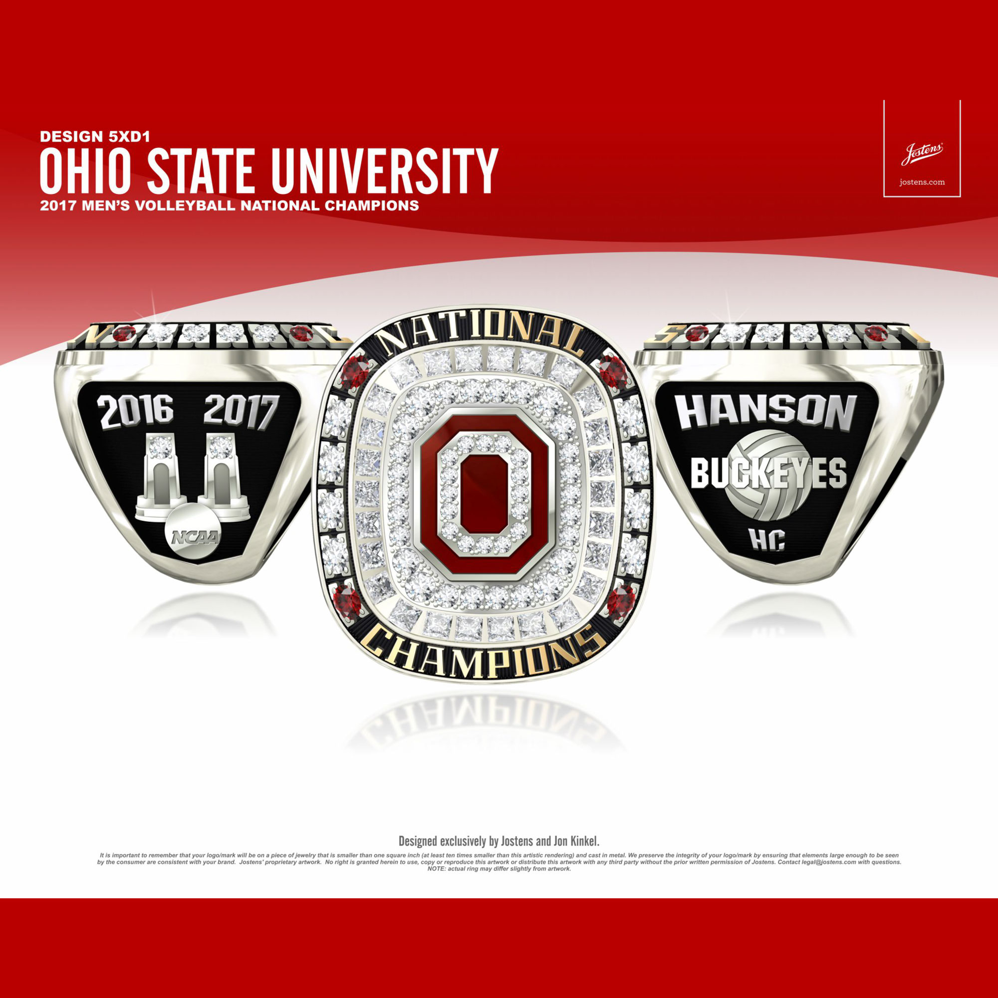 Ohio State University Men's Volleyball 2017 National Championship Ring