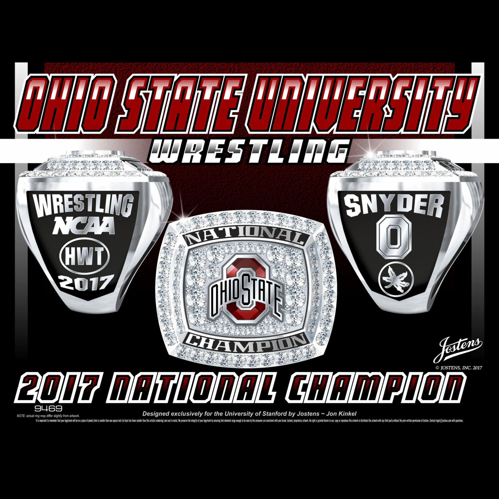 Ohio State University Men's Wrestling 2017 National Championship Ring