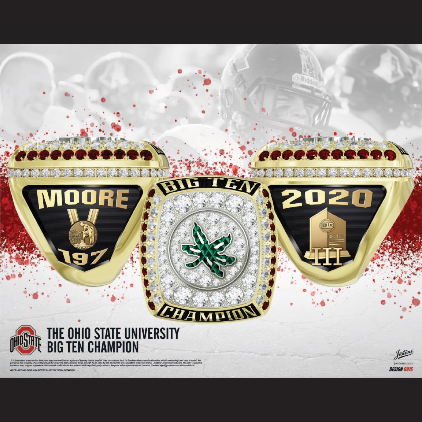 Ohio State University Men's Wrestling 2020 Big Ten Championship Ring