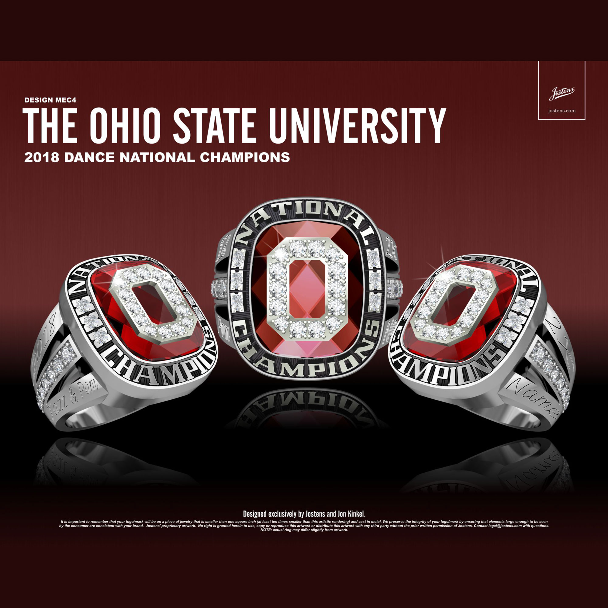 Ohio State University Women's Dance 2018 National Championship Ring