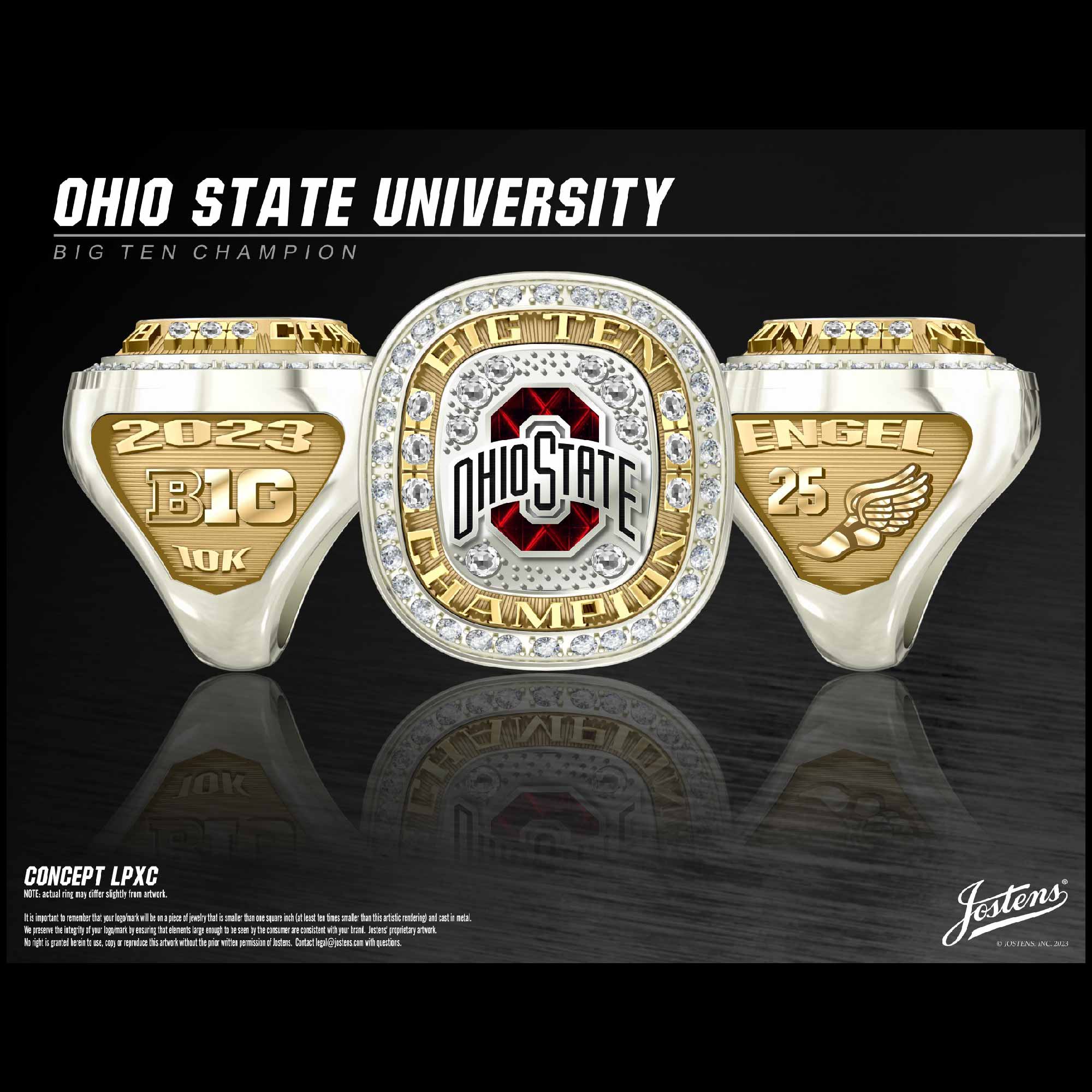 Ohio State University Women's Indoor Track & Field 2023 Big Ten 10K Championship Ring