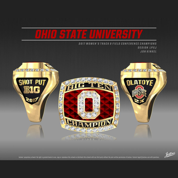 Ohio State University Women's Track & Field 2017 Big Ten Championship Ring