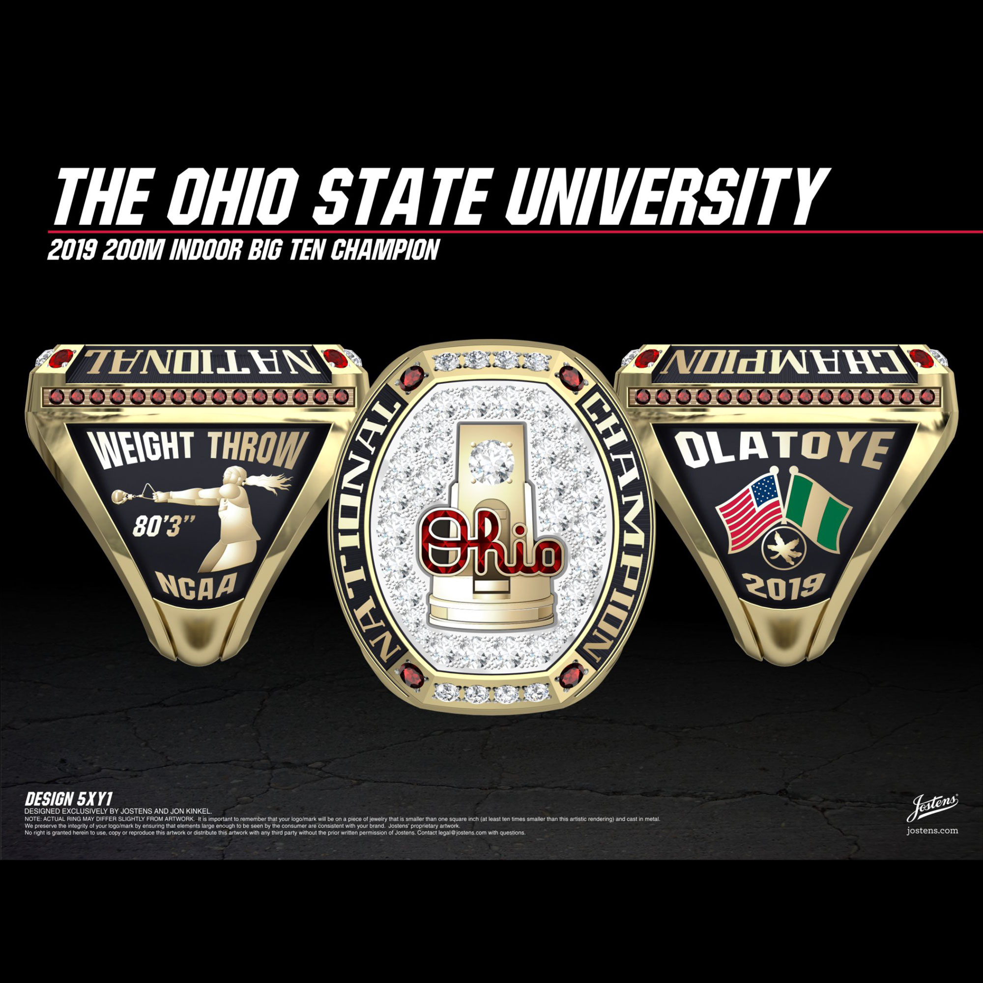 Ohio State University Women's Track & Field 2019 National Championship Ring