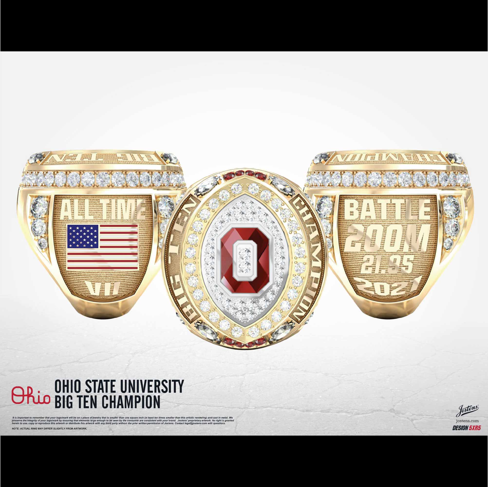 Ohio State University Women's Track And Field 2021 Big Ten Championship Ring