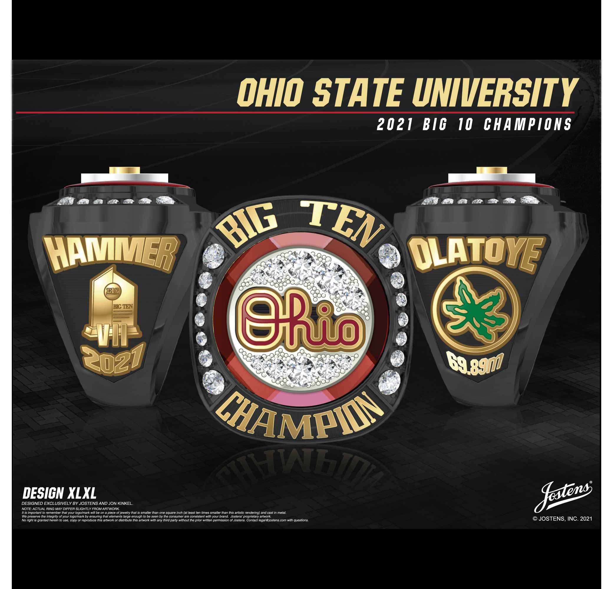 Ohio State University Women's Track And Field 2021 Big Ten Championship Ring