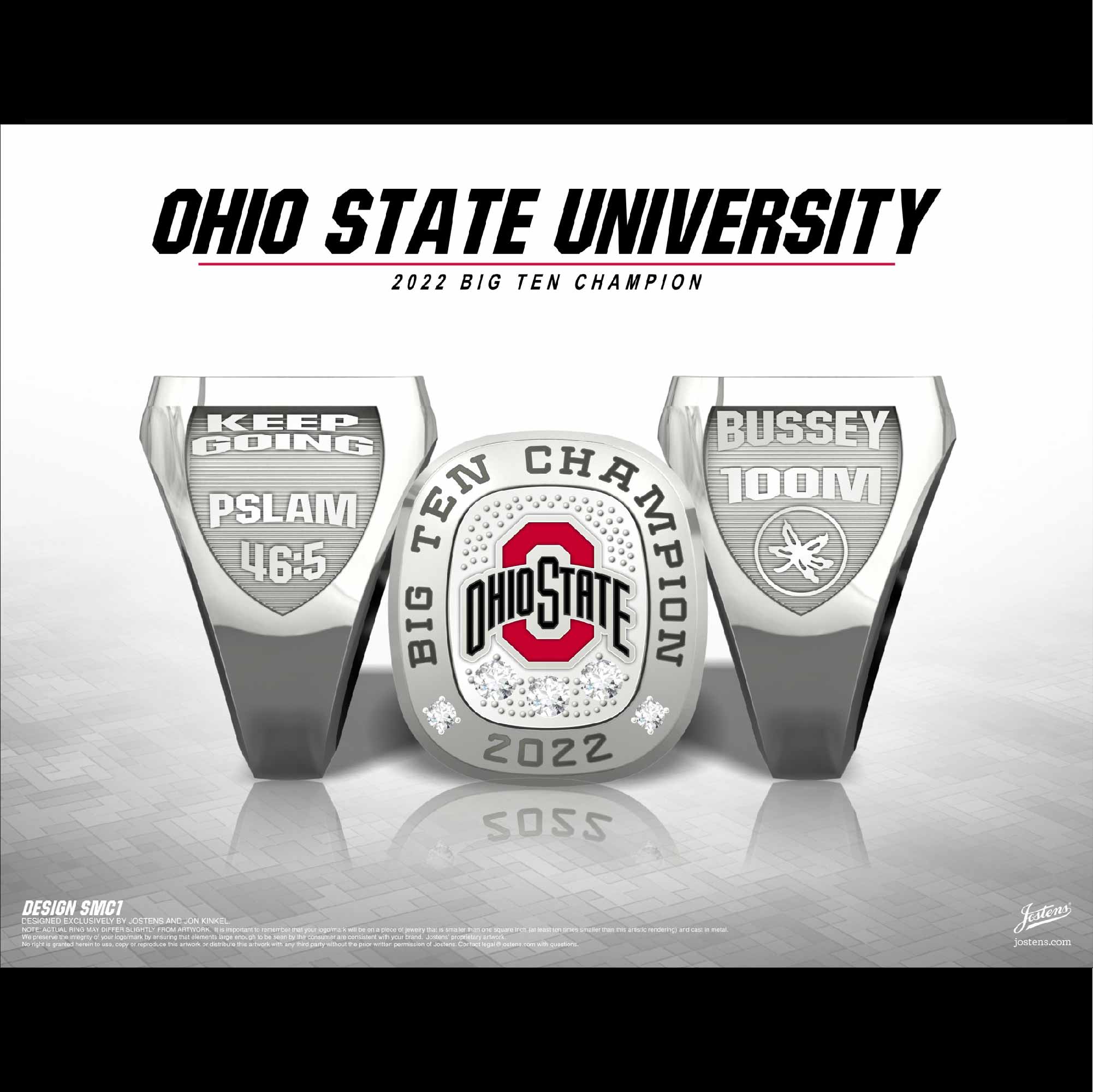 Ohio State University Women's Track & Field 2022 Big Ten Championship Ring
