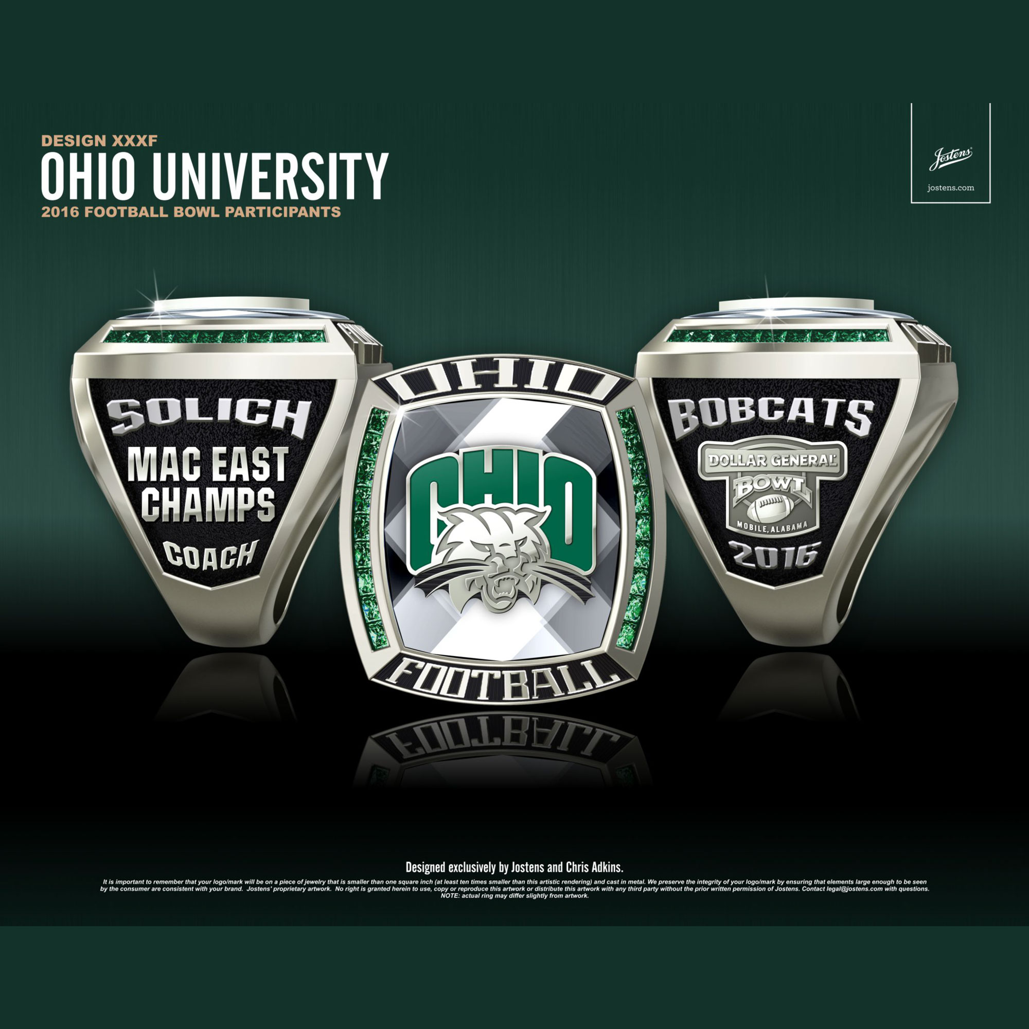 Ohio University Men's Football 2016 MAC East Championship Ring