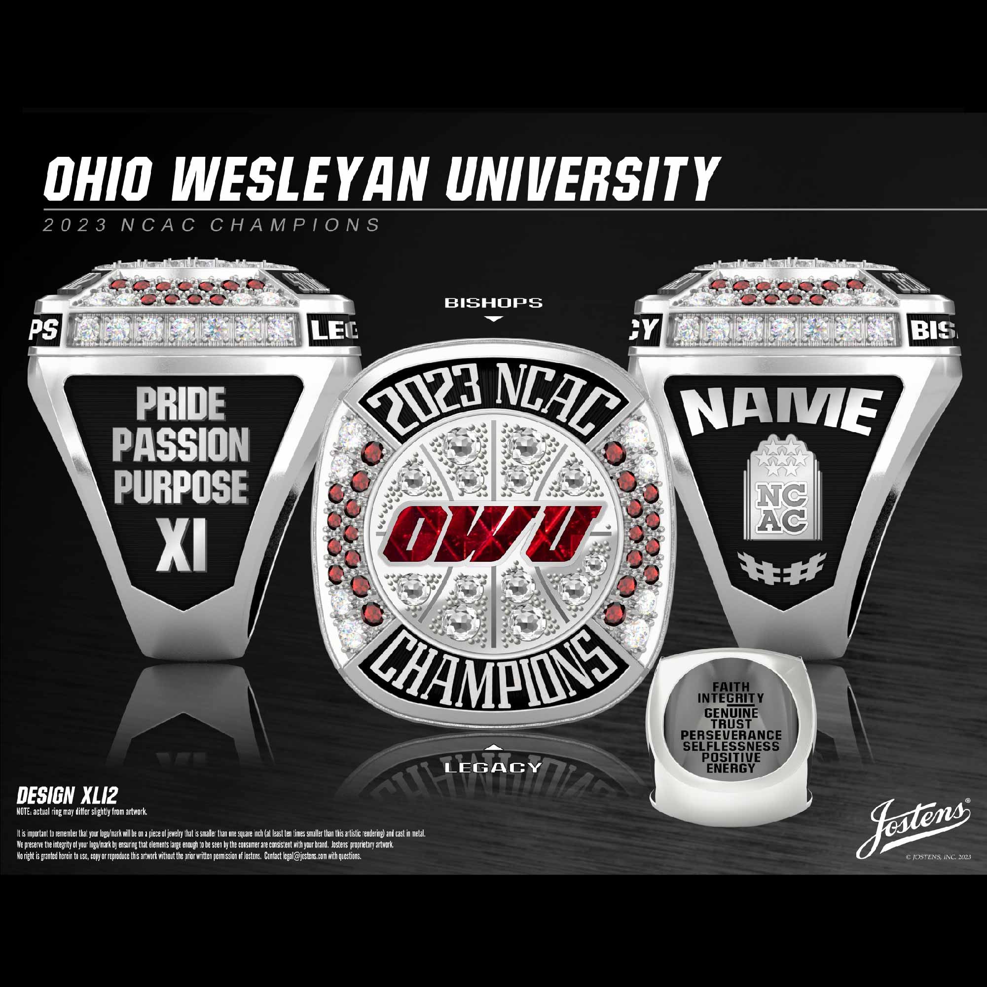 Ohio Wesleyan Women's Basketball 2023 NCAC Championship Ring