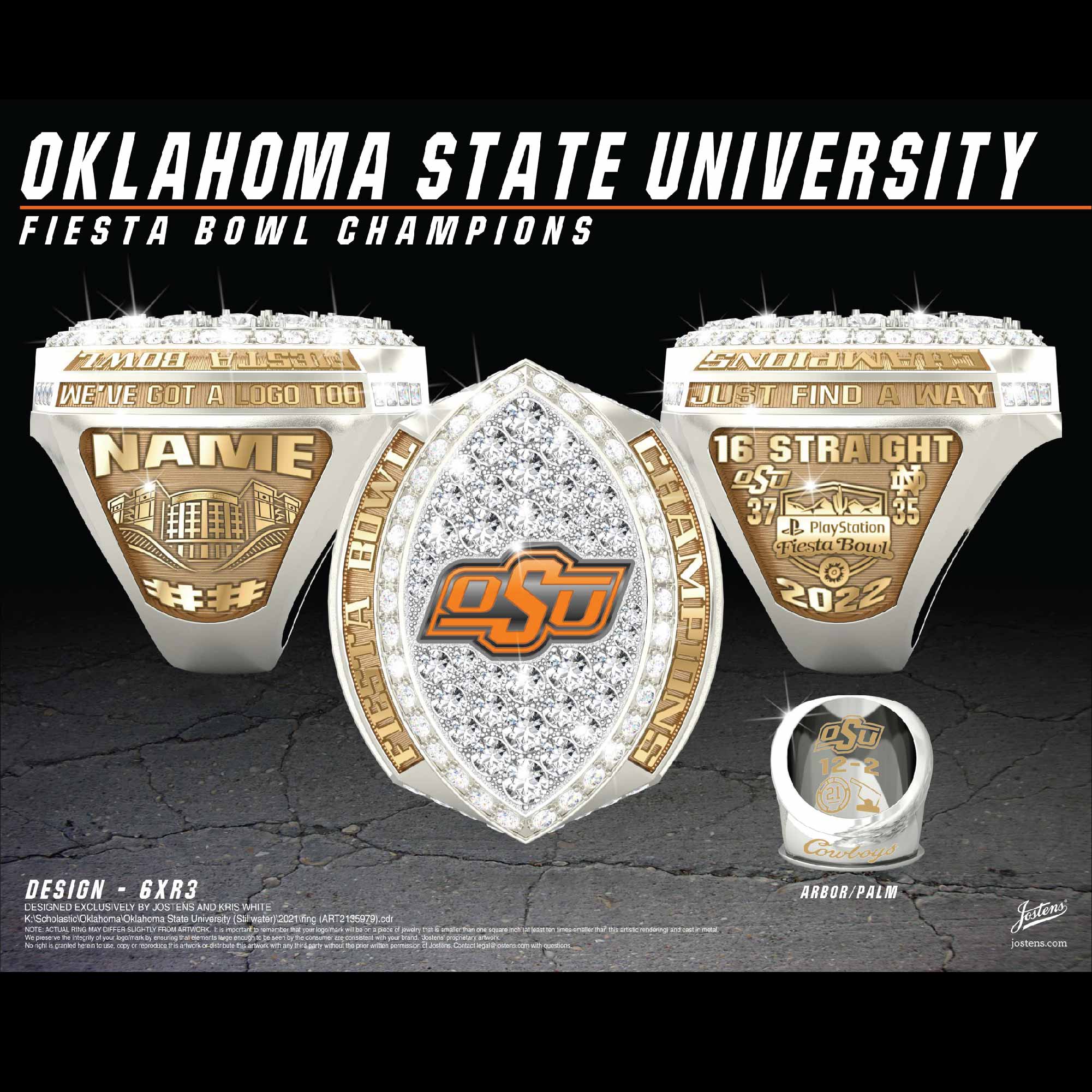 Oklahoma State University Men's Football 2022 Fiesta Bowl Championship Ring