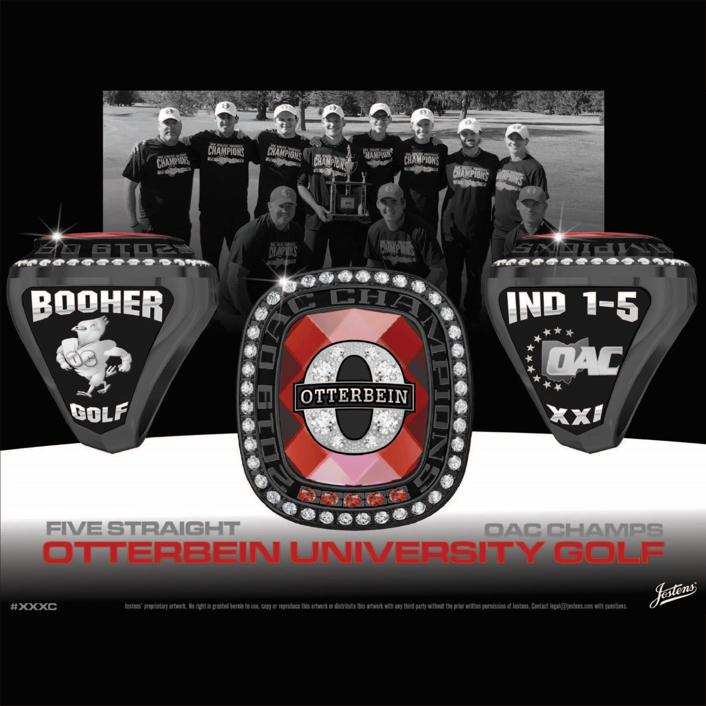 Otterbein University Men's Golf 2019 OAC Championship Ring