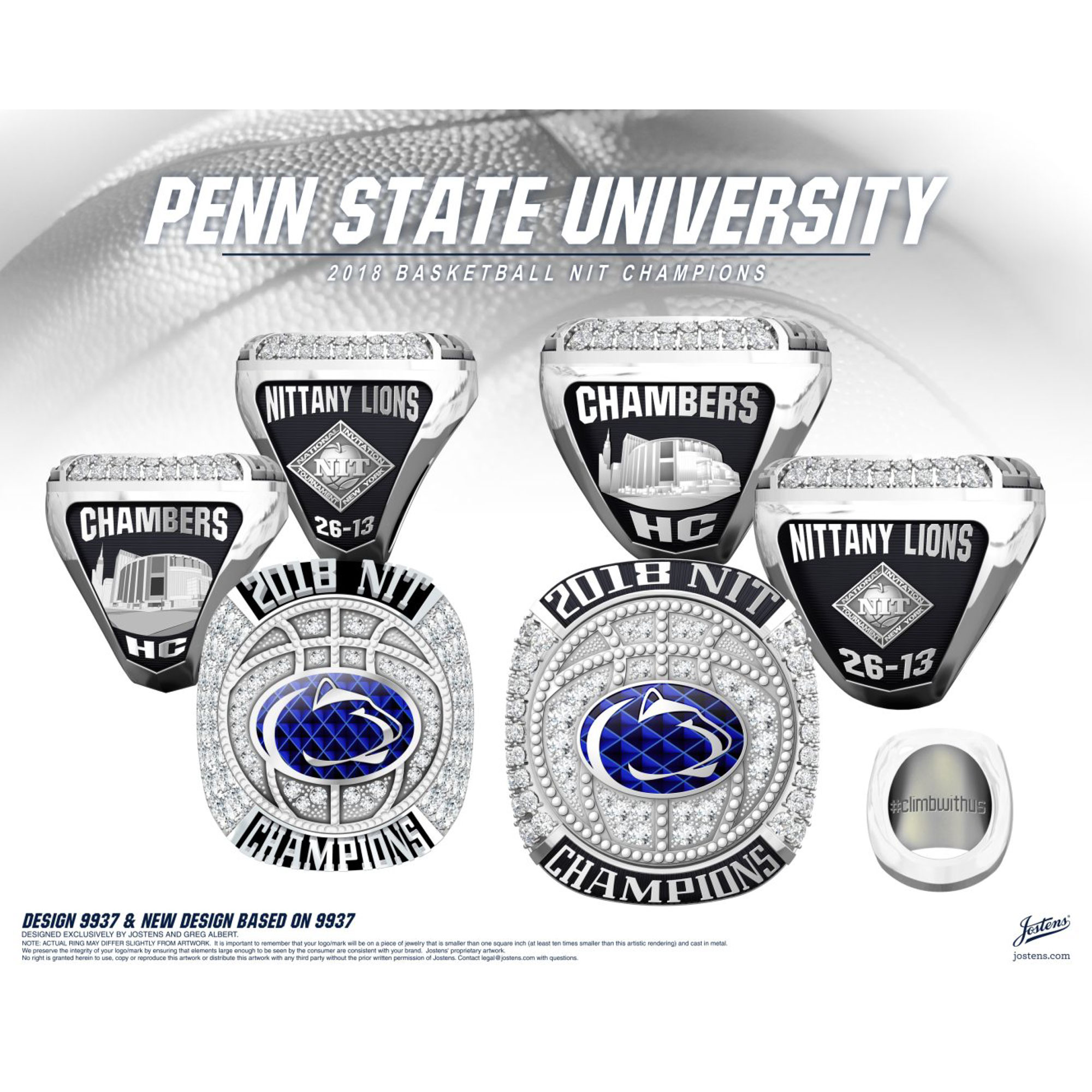 Penn State University Men's Basketball 2018 NIT Championship Ring