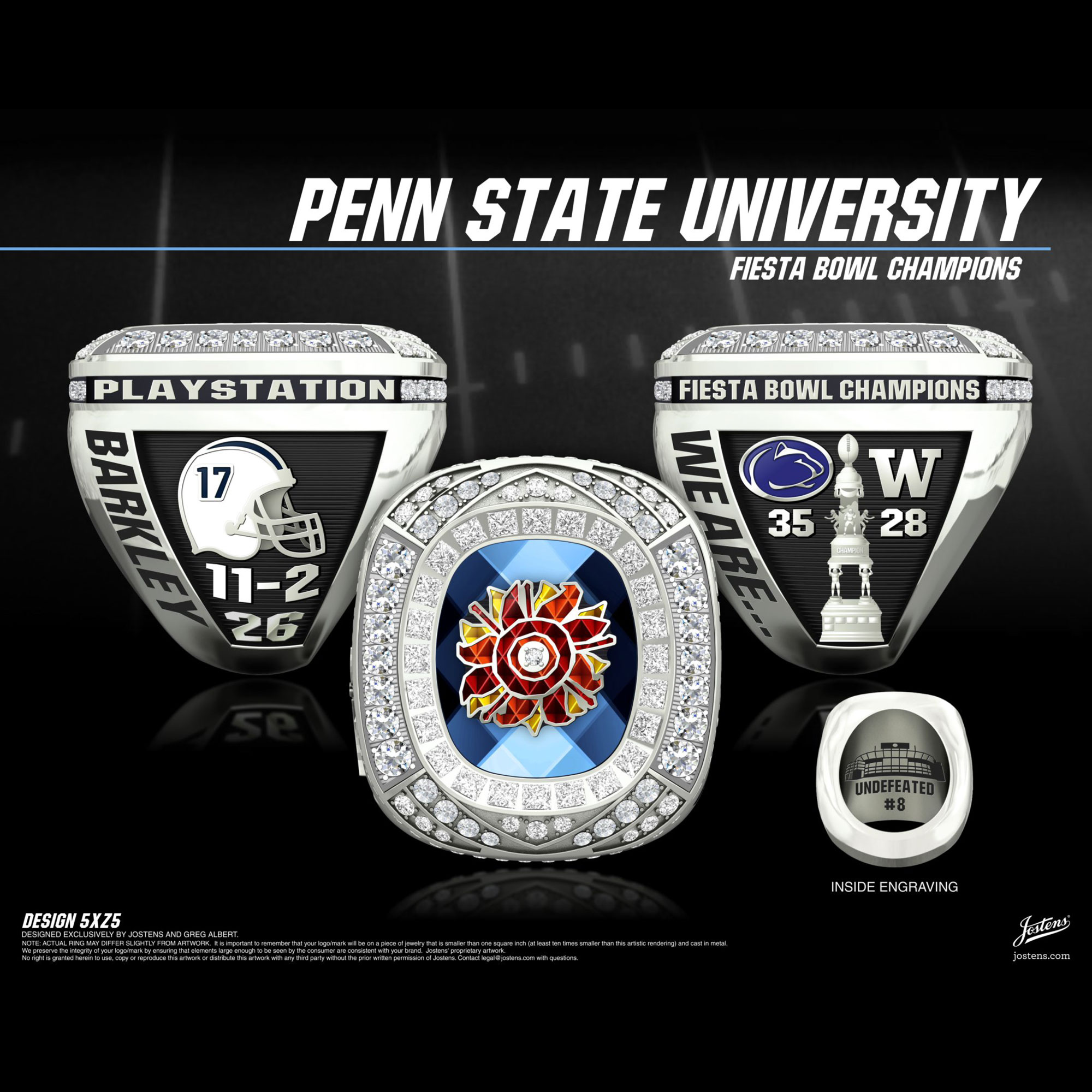 Penn State University Men's Football 2017 Fiesta Bowl Championship Ring