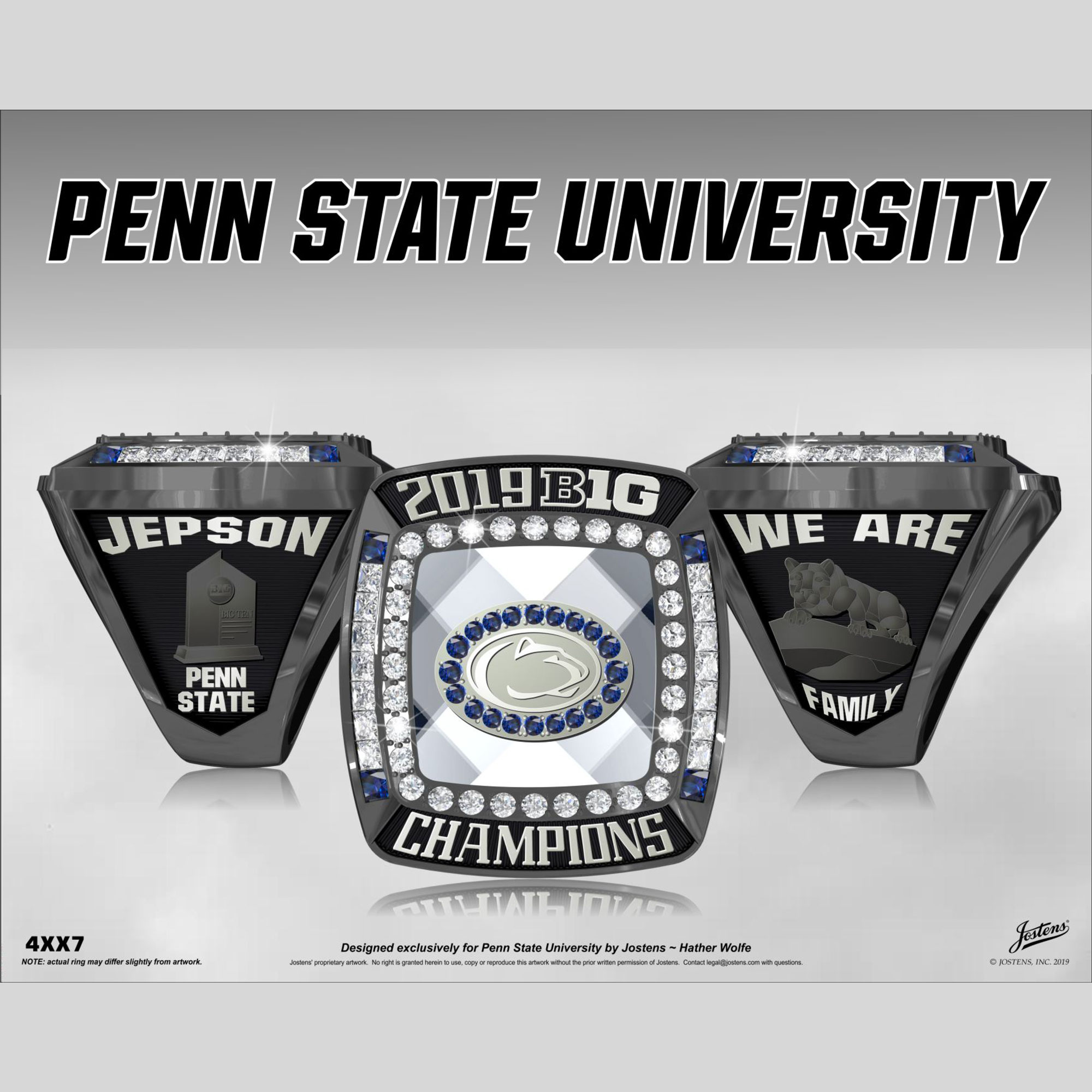 Penn State University Men's Gymnastics 2019 Big Ten Championship Ring
