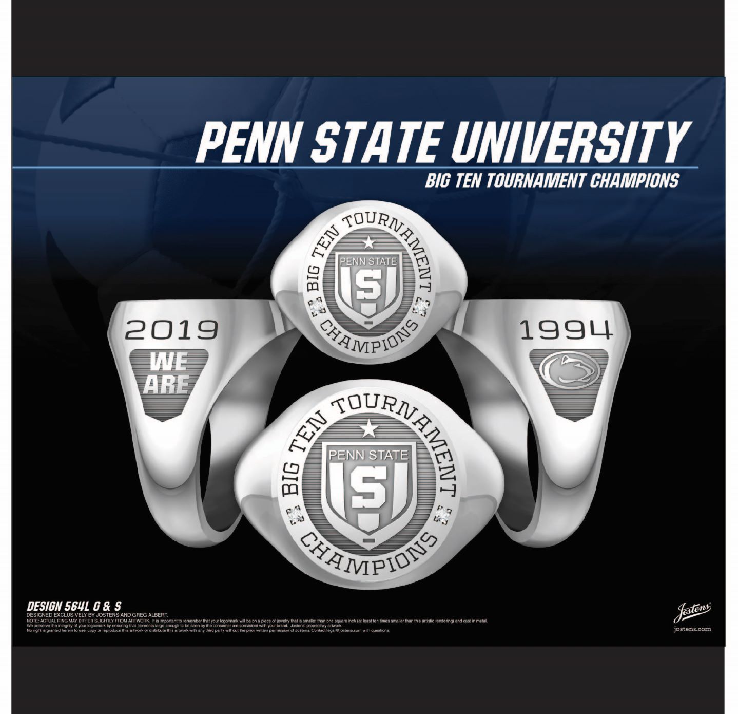 Penn State University Women's Soccer 2019 Big Ten Championship Ring