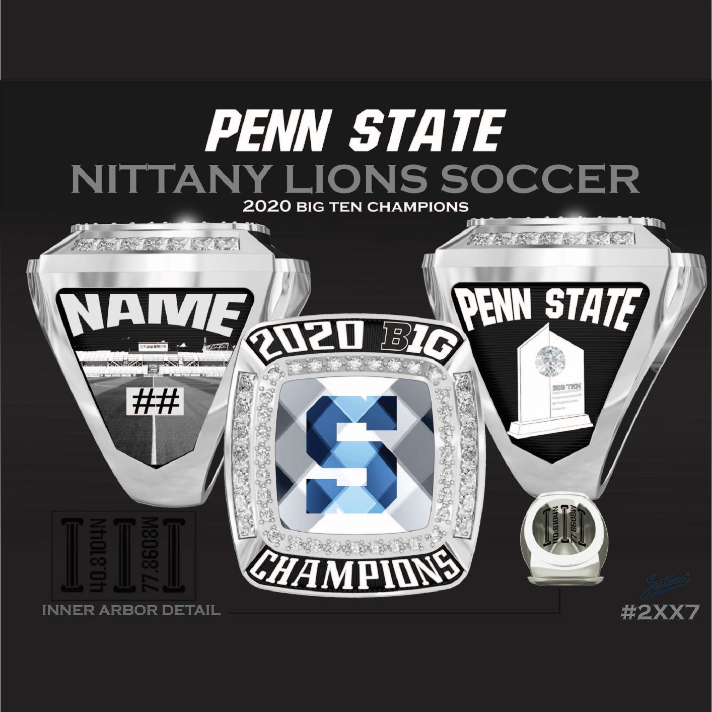 Penn State University Women's Soccer 2020 Big Ten Championship Ring
