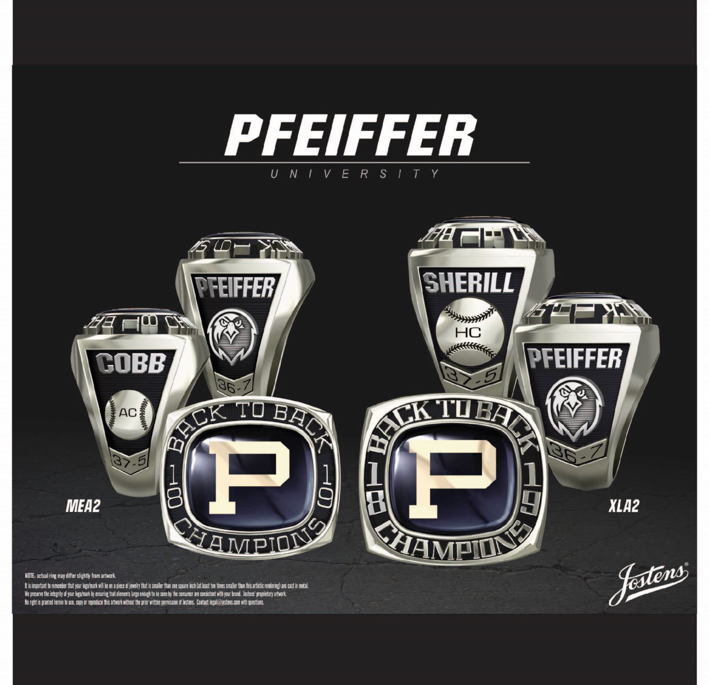 Pfeiffer University Women's Softball 2019 Conference Championship Ring