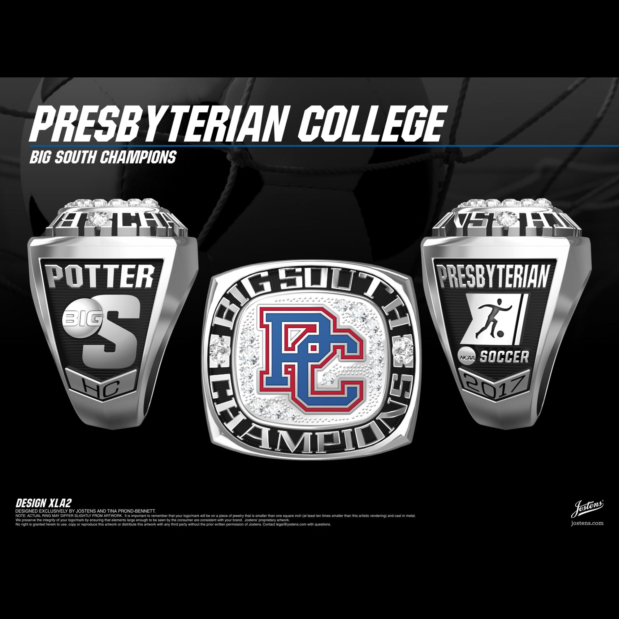 Presbyterian College Men's Soccer 2017 Big South Championship Ring