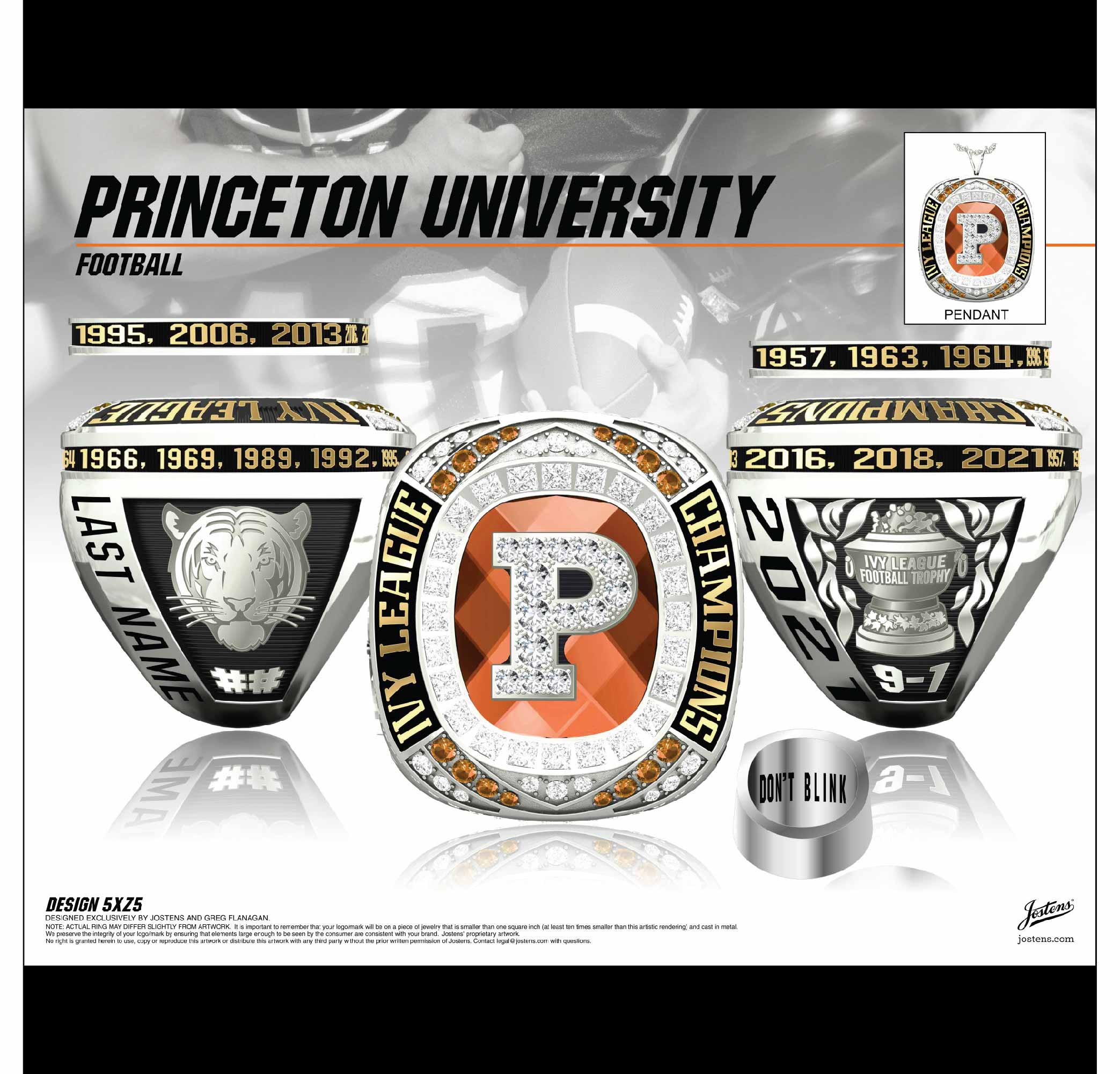 Princeton University Men's Football 2021 Ivy League Championship Ring