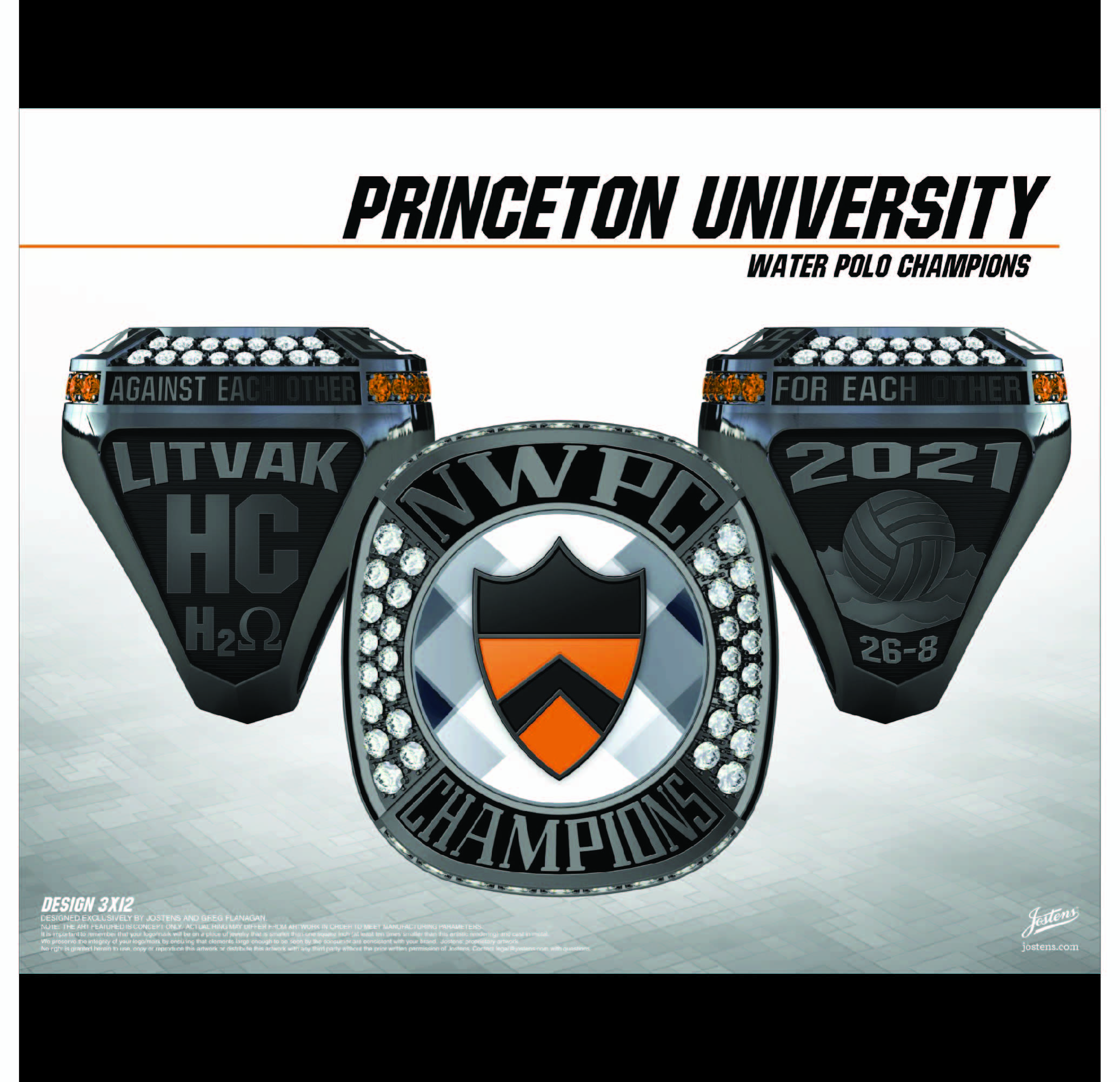 Princeton University Men's Water Polo 2021 NWPC Championship Ring