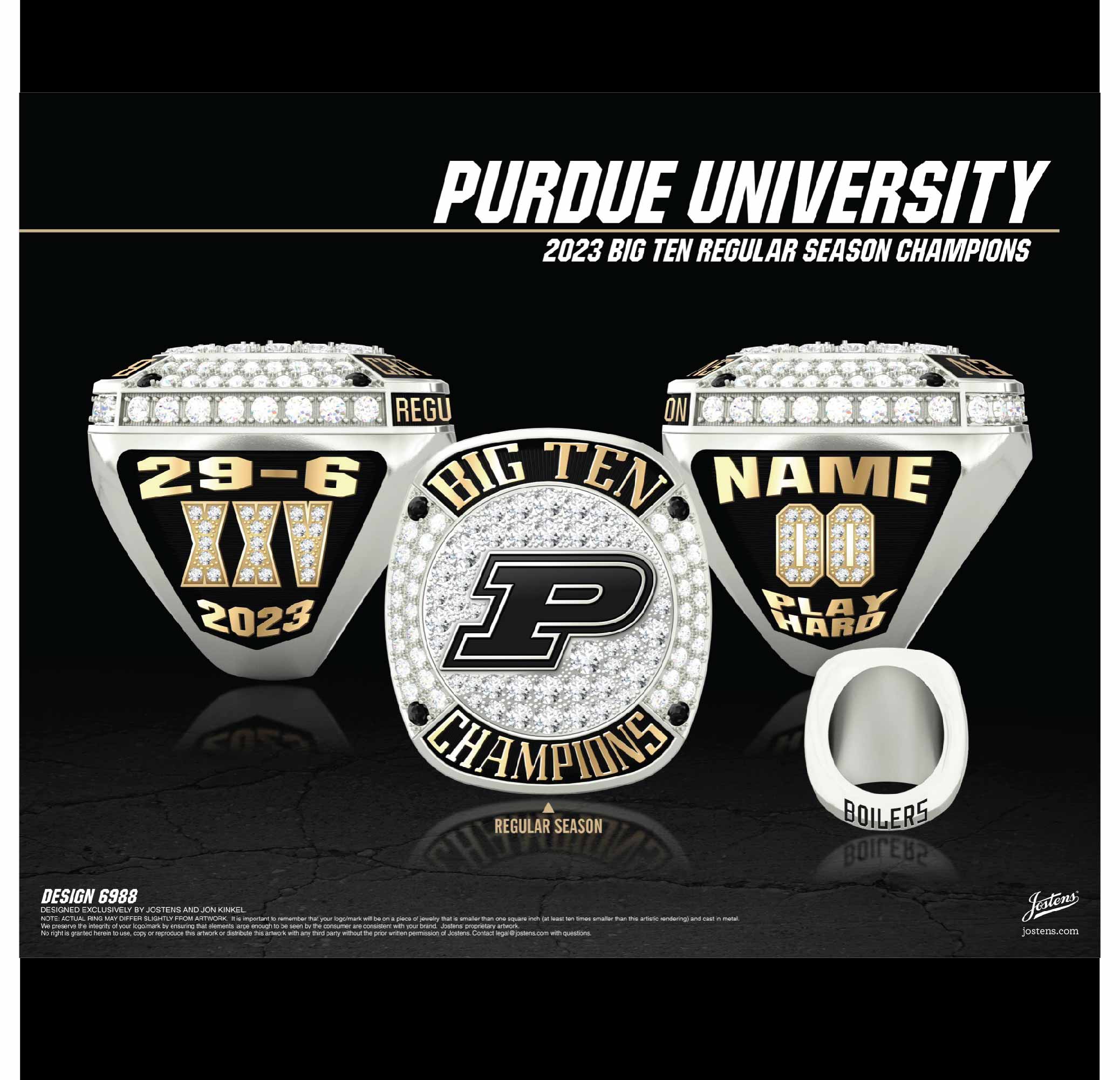 Purdue University Men's Basketball 2023 Big Ten Championship Ring