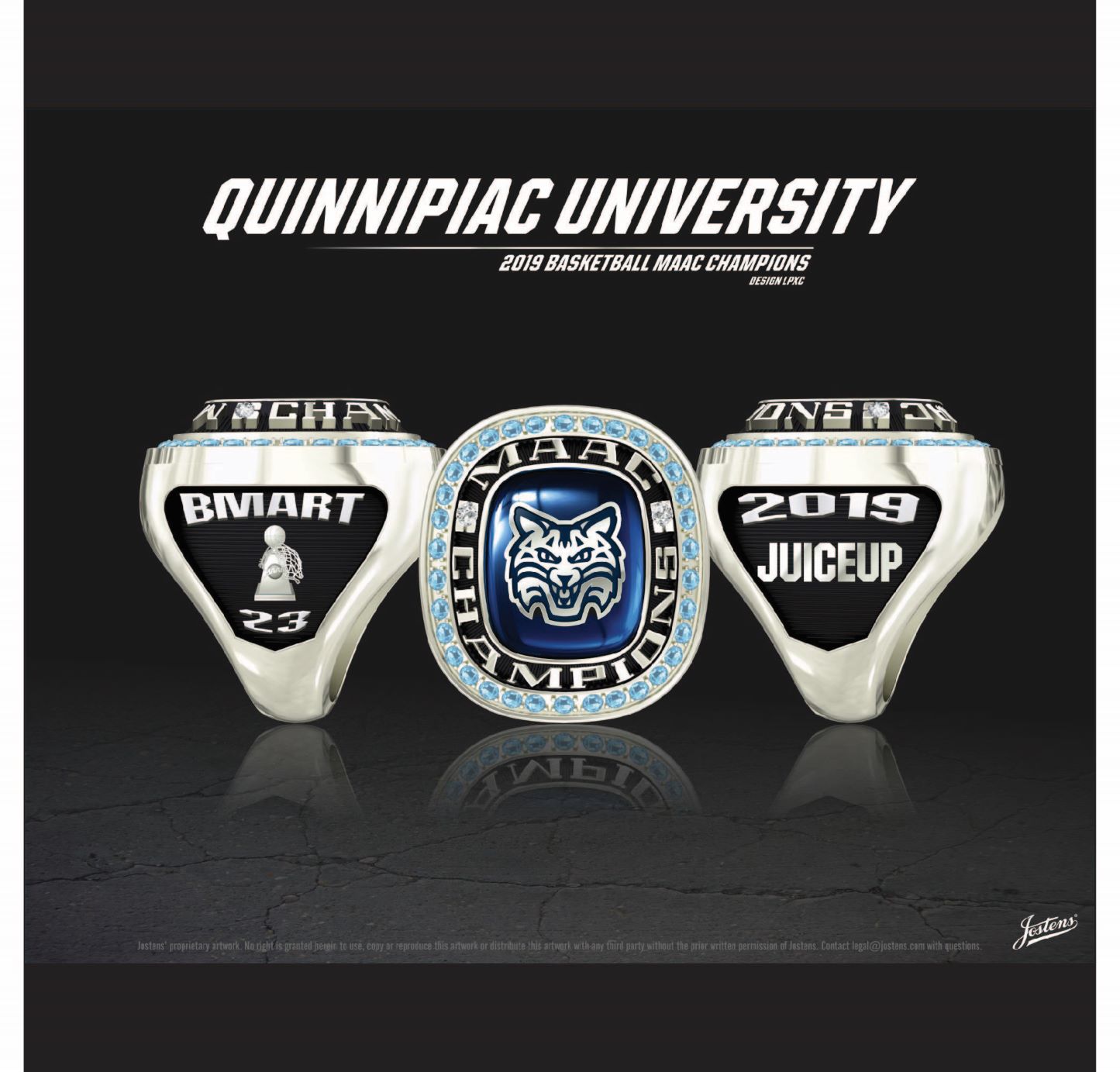 Quinnipiac University Women's Basketball 2019 MAAC Championship Ring