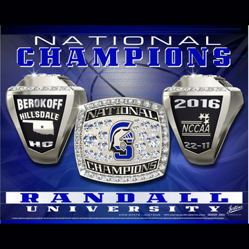 Randall University Men's Basketball 2016 National Championship Ring
