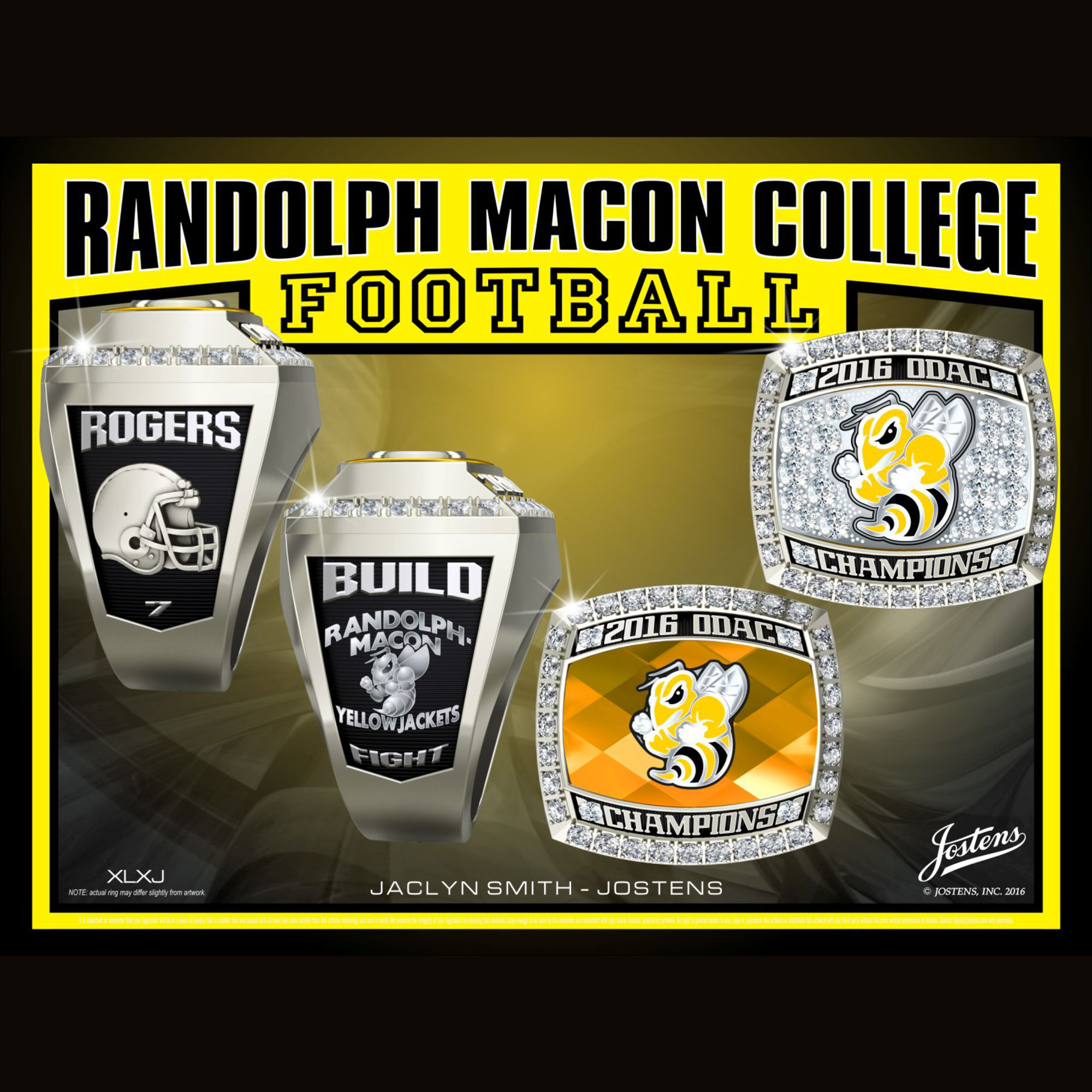 Randolph Macon College Men's Football 2016 ODAC Championship Ring