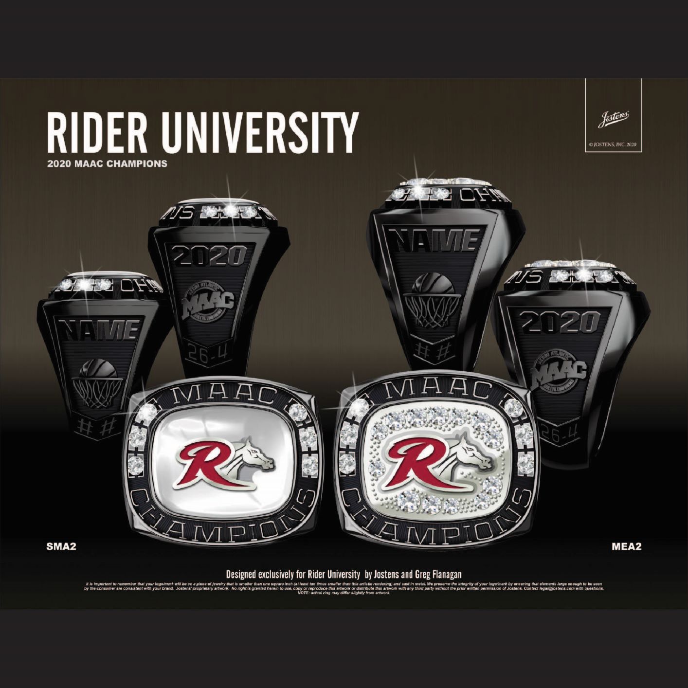 Rider University Women's Basketball 2020 MAAC Championship Ring