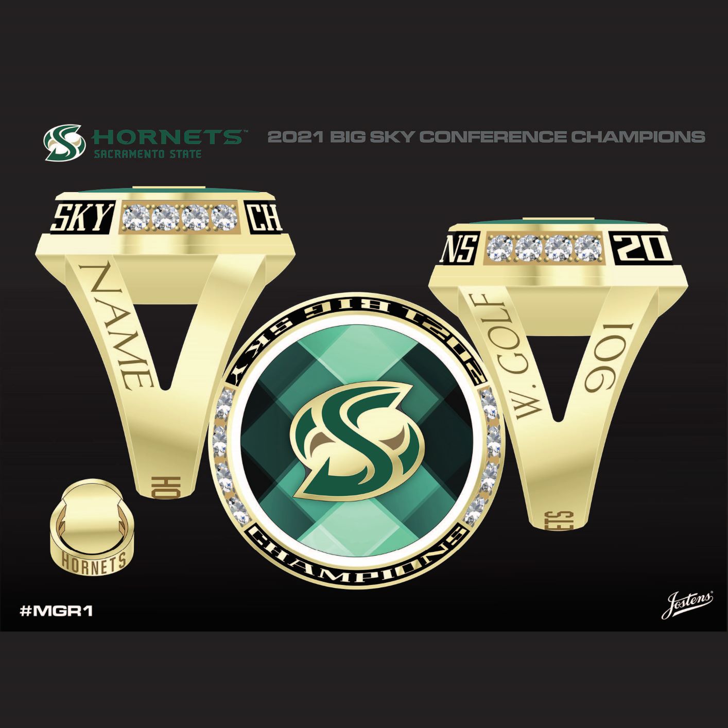 Sacramento State University Women's Golf 2021 Big Sky Championship Ring