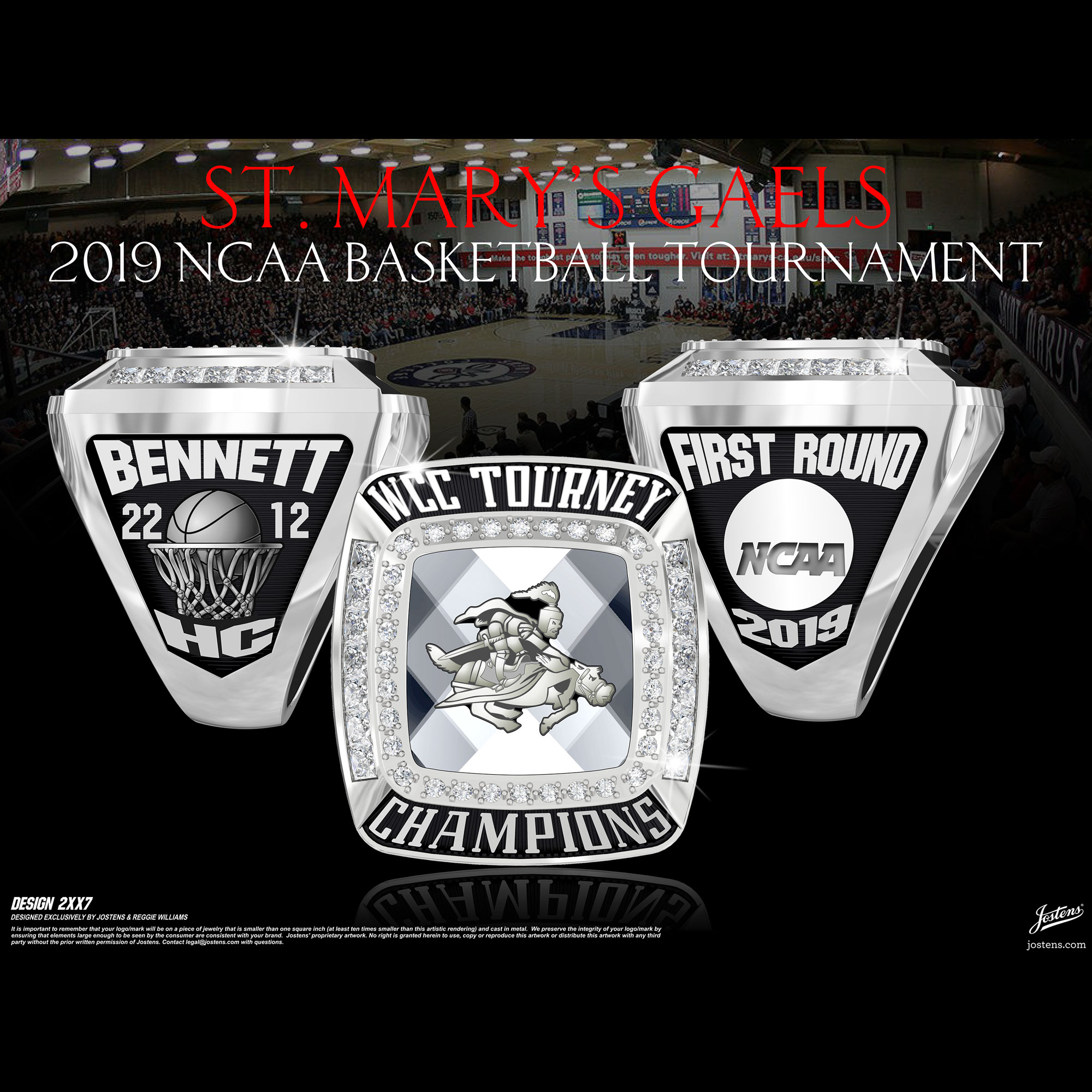 Saint Mary's College of California Men's Basketball 2019 WCC Championship Ring