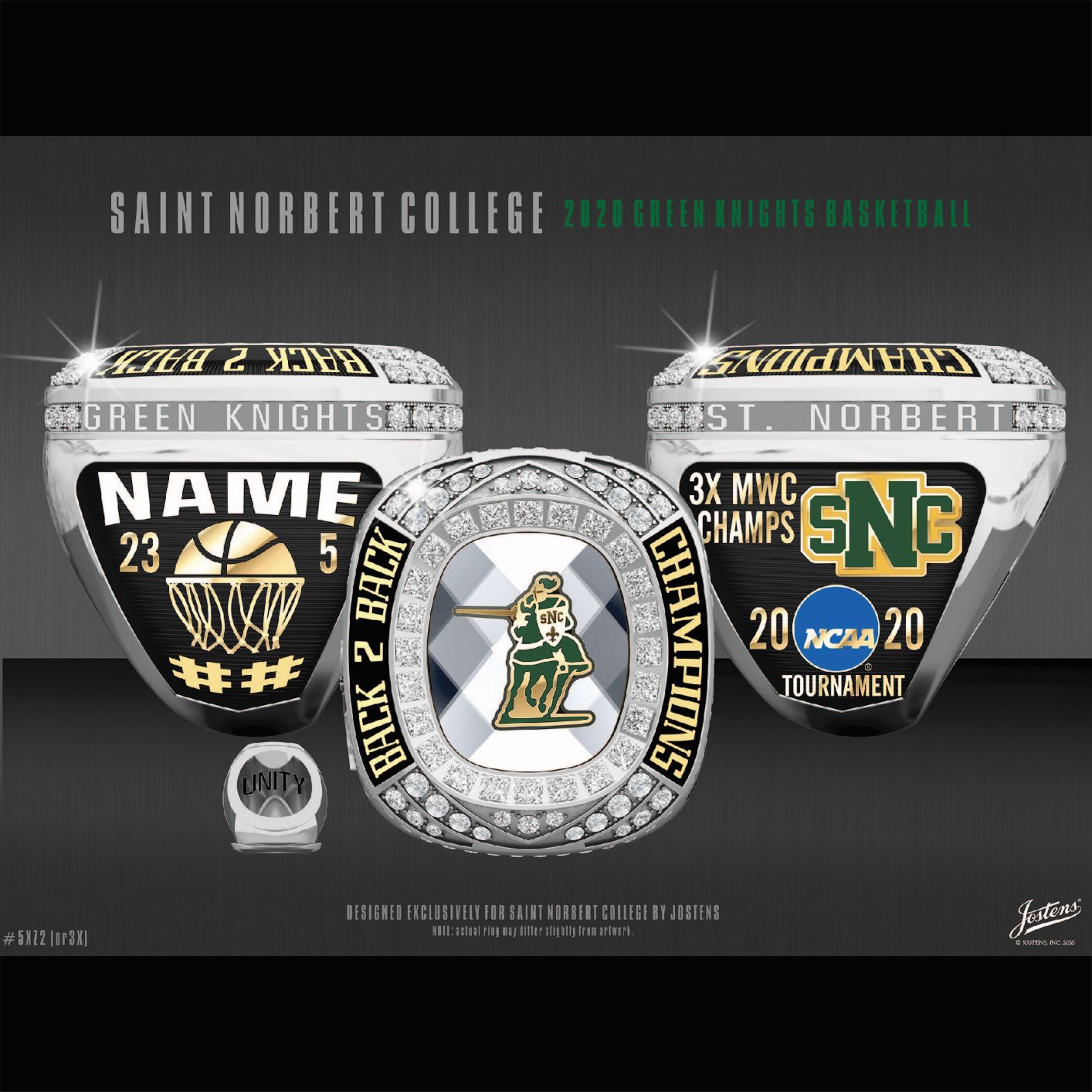 Saint Norbert College Men's Basketball 2020 MWC Championship Ring