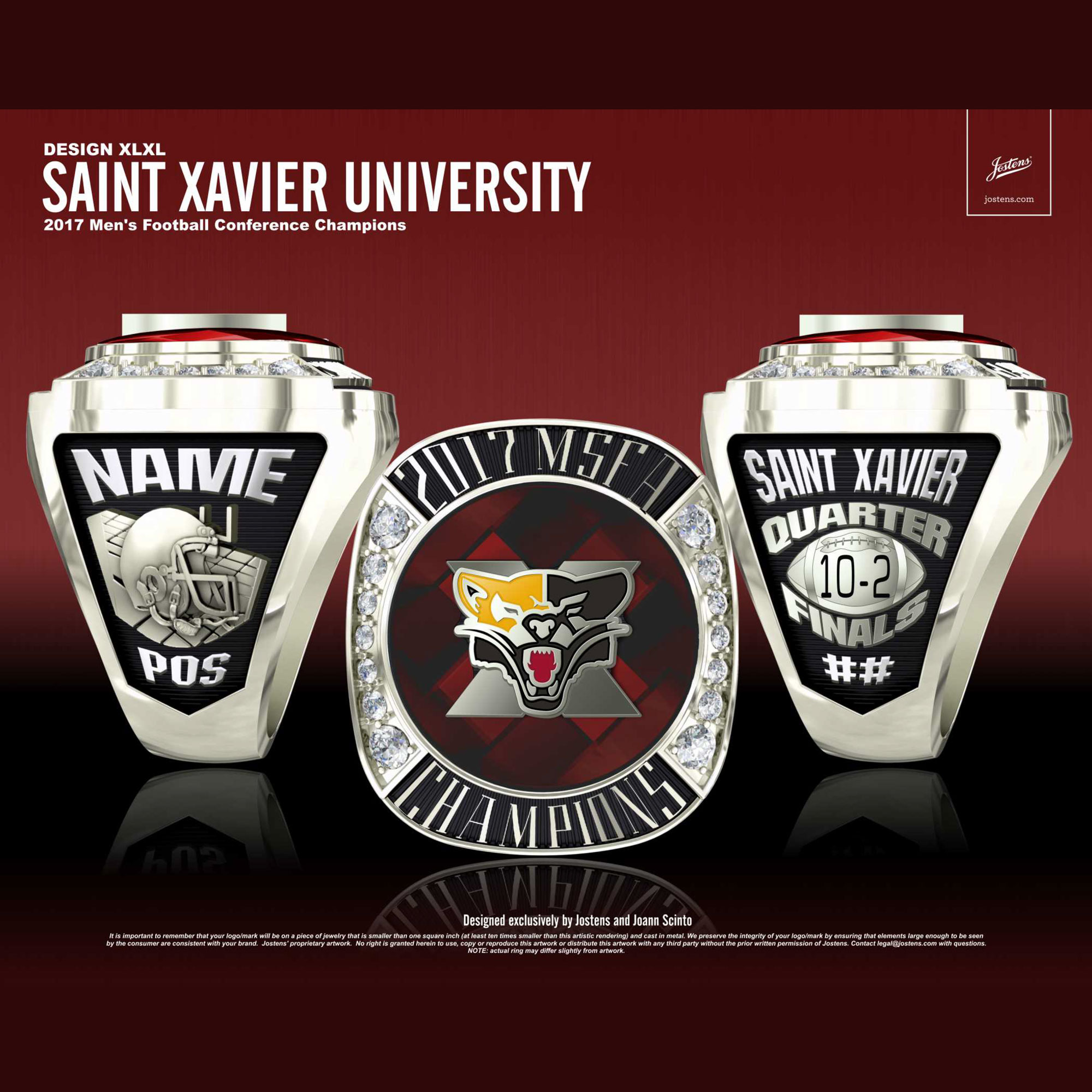 Saint Xavier University Men's Football 2017 MSFA Championship Ring