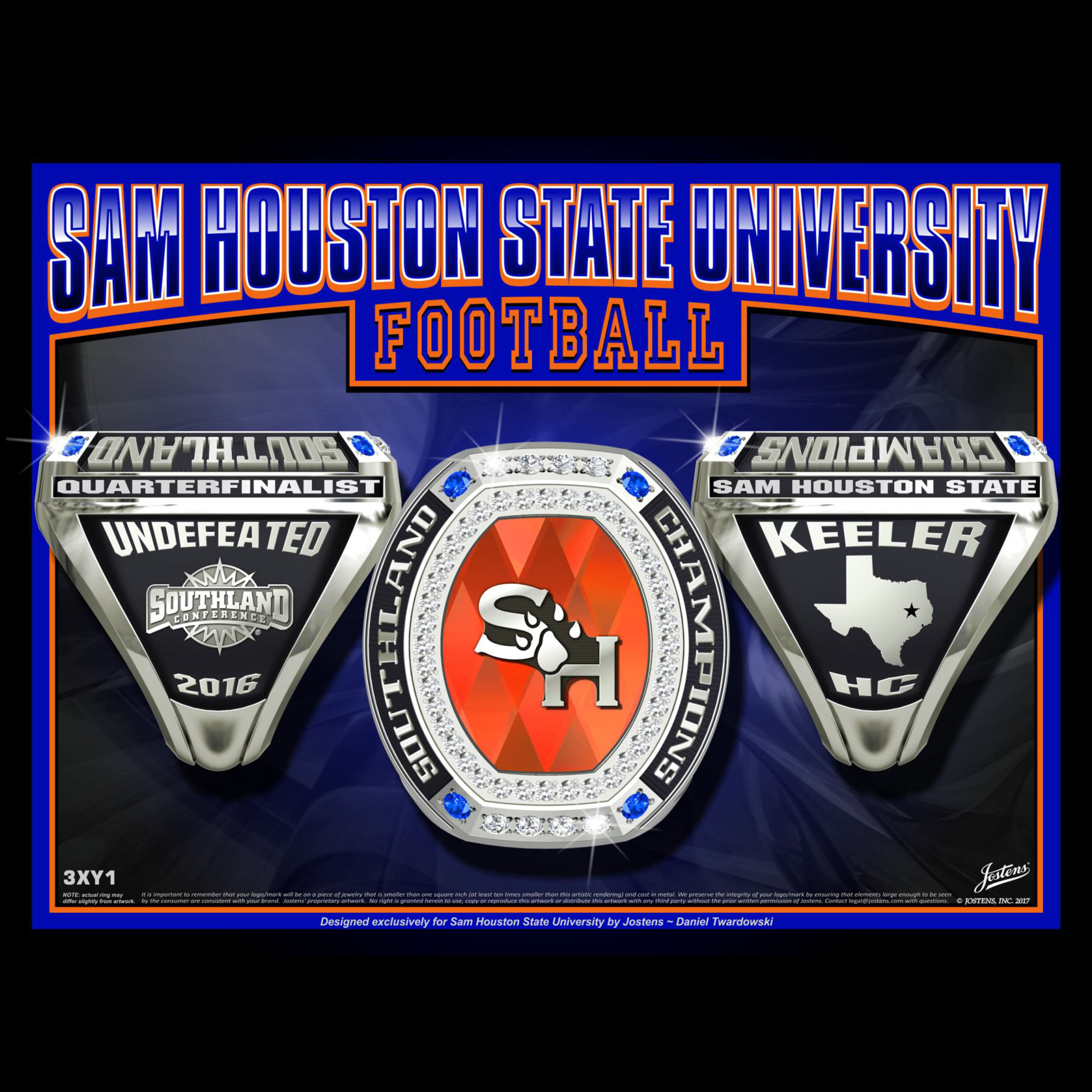 Sam Houston State University Men's Football 2016 Southland Championship Ring