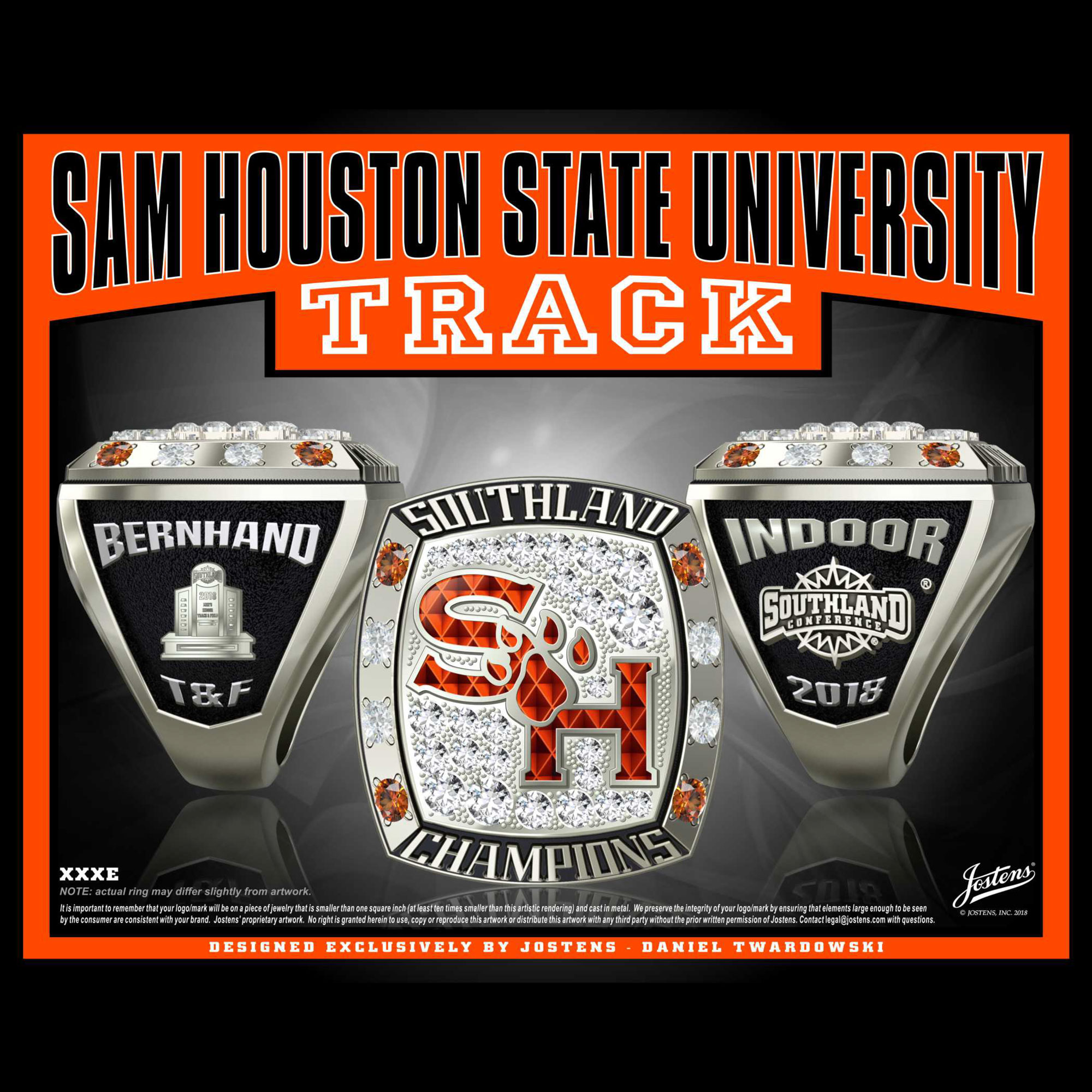 Sam Houston State University Men's Track & Field 2018 Southland Championship Ring