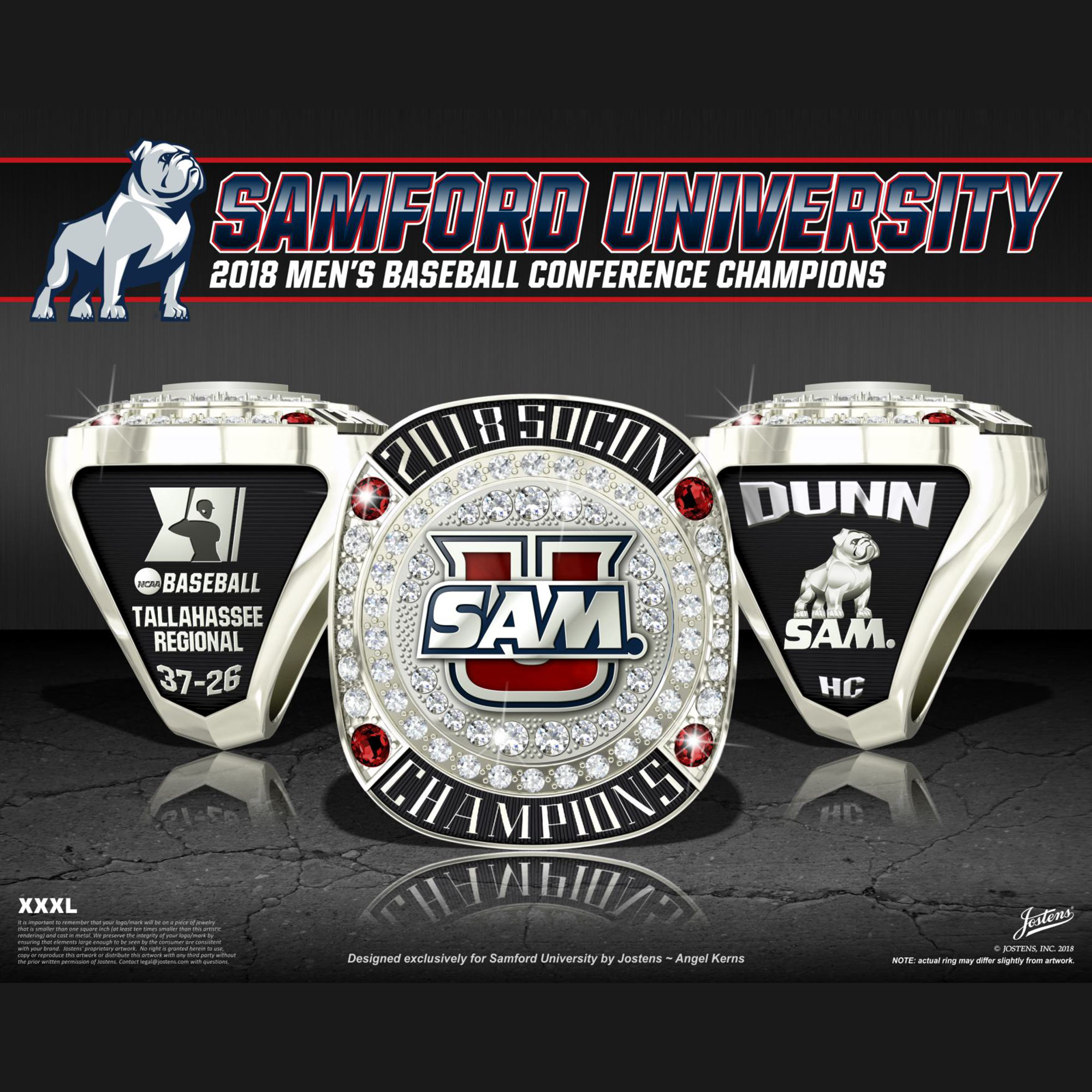 Samford University Men's Baseball 2018 Conference Championship Ring